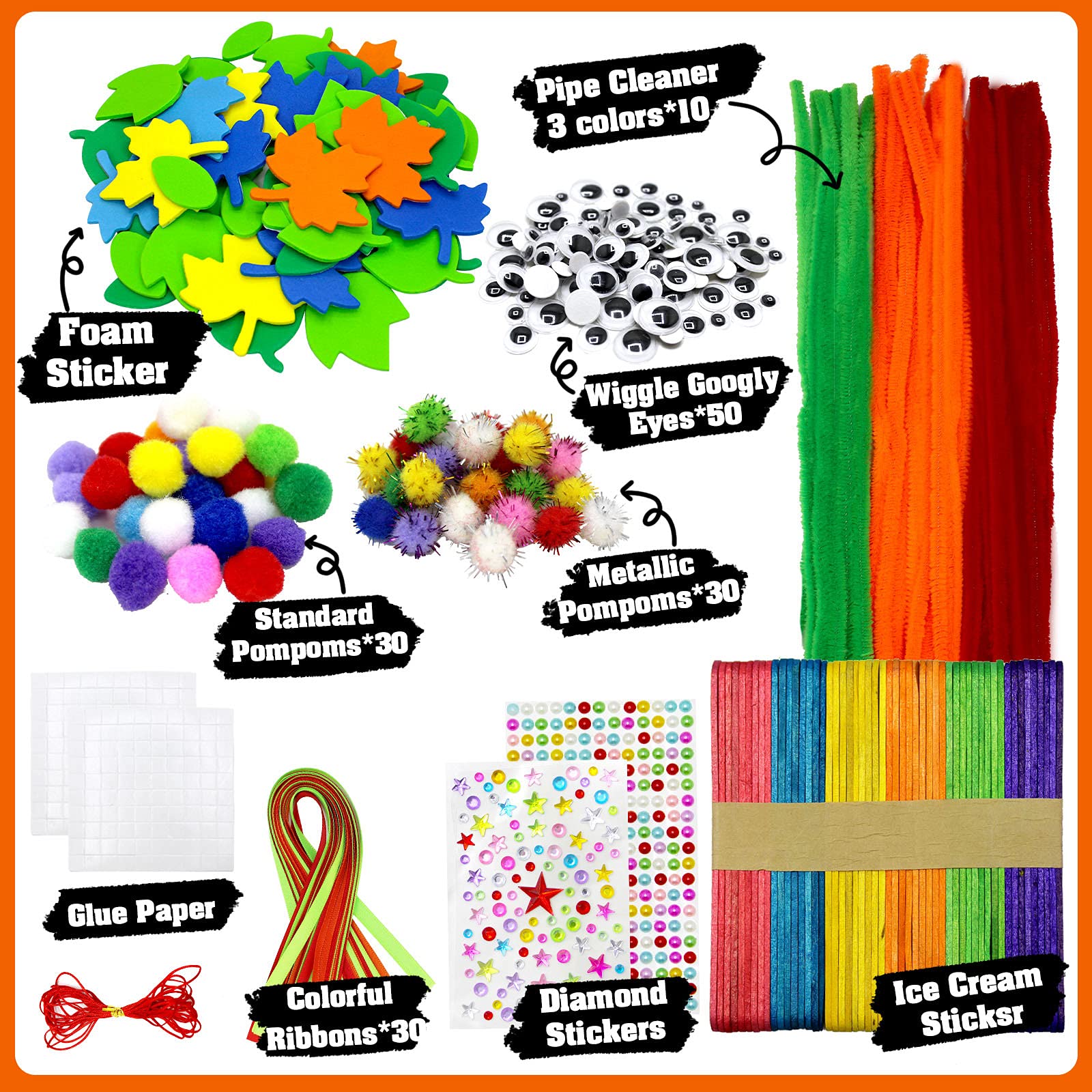 30-Piece Fall Craft Kit for Kids - DIY Pumpkin Decorations, Halloween & Thanksgiving Art Projects - Perfect for Classroom, Home, and Party Decor