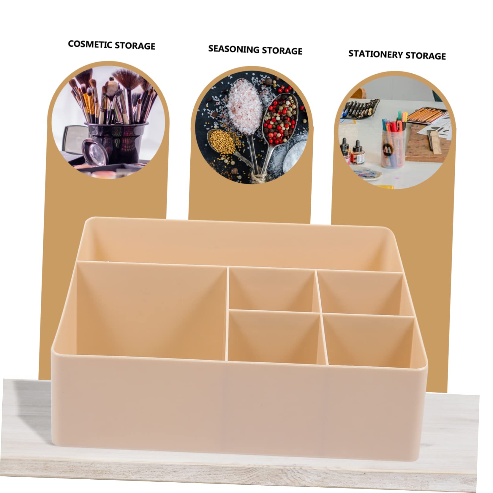6-Compartment Plastic Makeup Storage Organizer - Home, Office & Restaurant Use - Durable Cosmetic Case for Organizing Beauty Tools & Accessories - Perfect for Vanity, Travel & Salon Storage