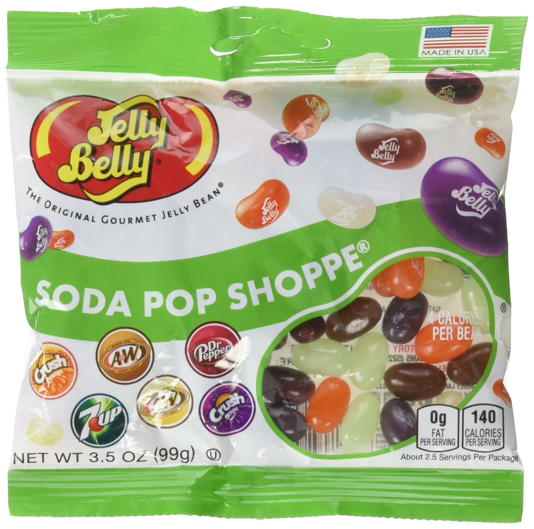 Jelly Belly Soda Pop Shoppe Assorted Flavors - 3.5 Oz Candy Pack - Classic American Jelly Beans - Perfect for Parties, Movie Nights & Gift Baskets
