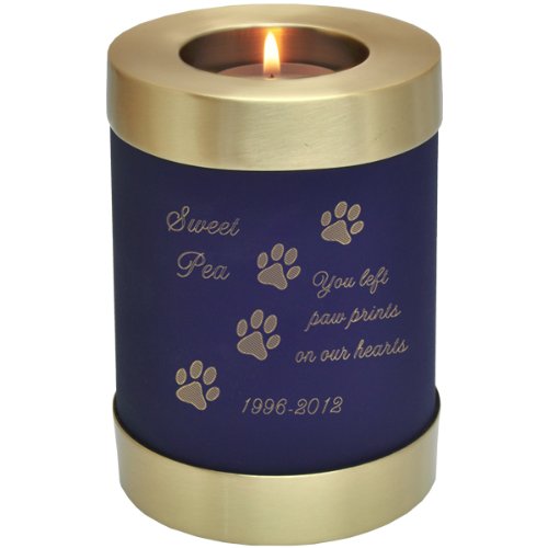 Nightfall Blue - Paw Print Trail Engraved