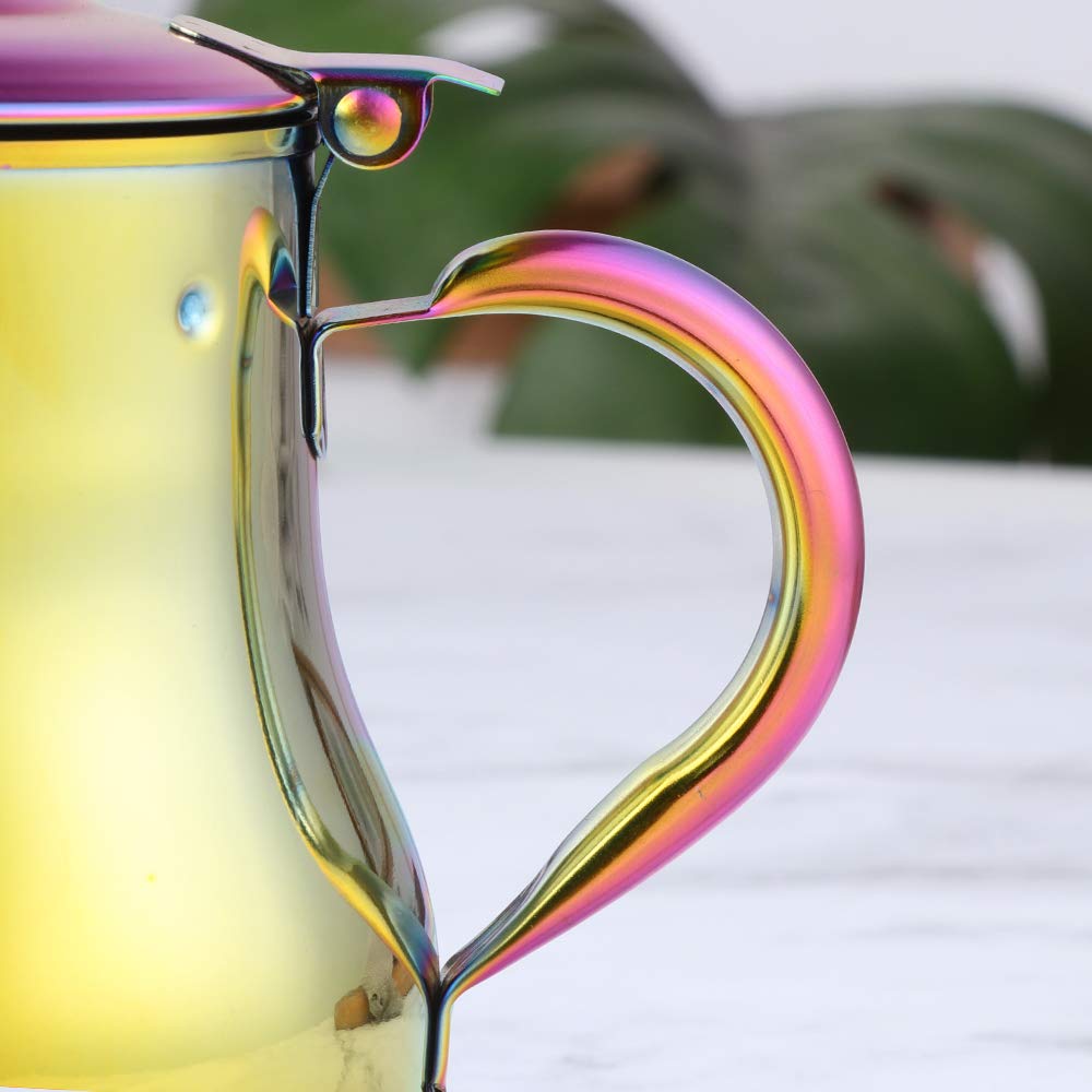 Premium Stainless Steel Teapot with Removable Tea Infuser - 500ml Mirror Finish Tea & Coffee Pot for Home, Office, or Gift - Perfect for Brewing Loose Leaf Tea, Herbal Infusions, and Coffee