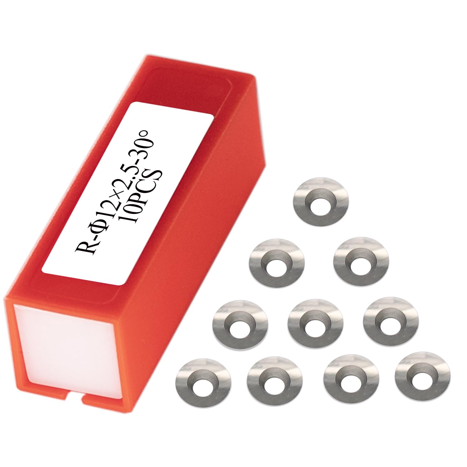 12mm Round Carbide Inserts Cutters Blades - 12x2.5mm 30° Indexable Wood Lathe Tools for Woodworking, Turning, Hollowing & Finishing (10-Piece Set) - Perfect for DIY Projects, Furniture Making & Craftsmanship