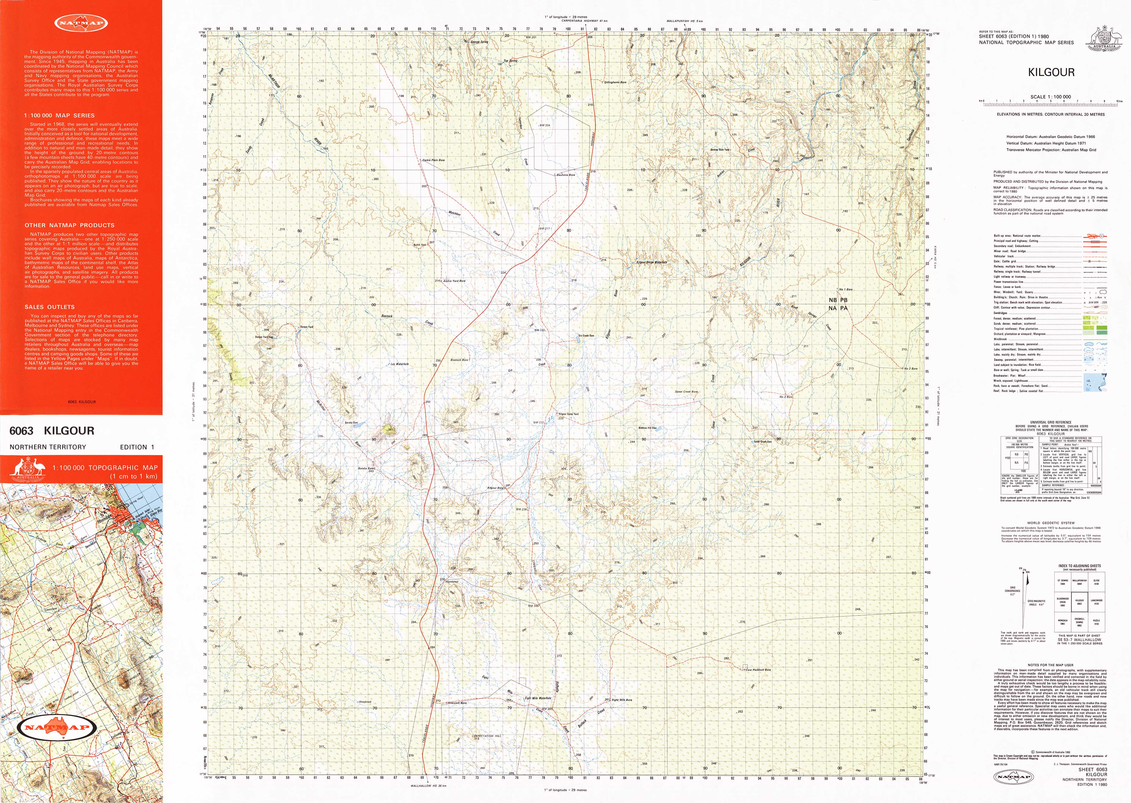 6063 Kilgour 1:100,000 Scale Topographic Map - Hiking, Camping & Outdoor Adventure Navigation