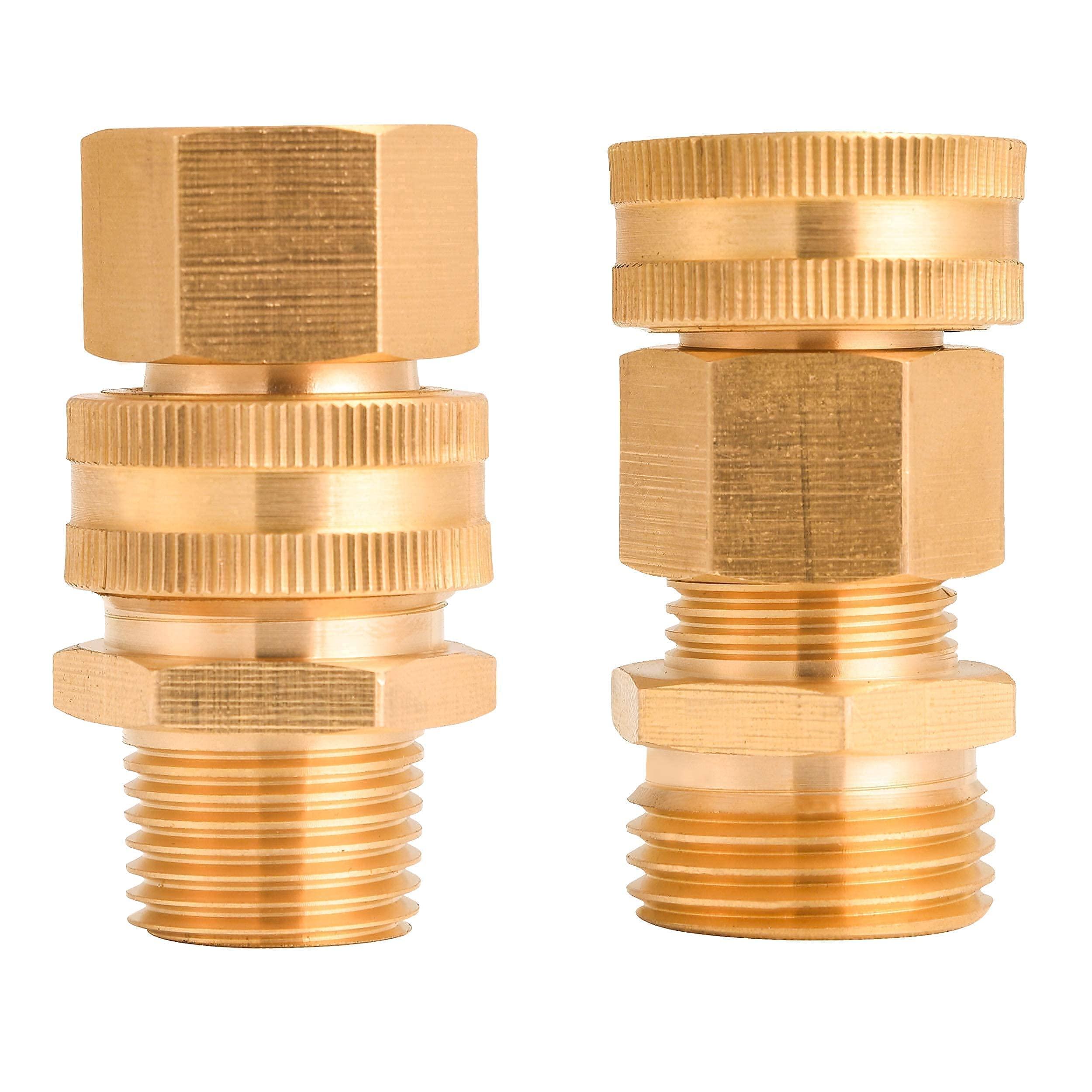 Heavy Duty Brass Garden Hose Shut Off Valve with 10 Washers - Leak-Proof Water Flow Control for Lawn, Garden & Outdoor Use