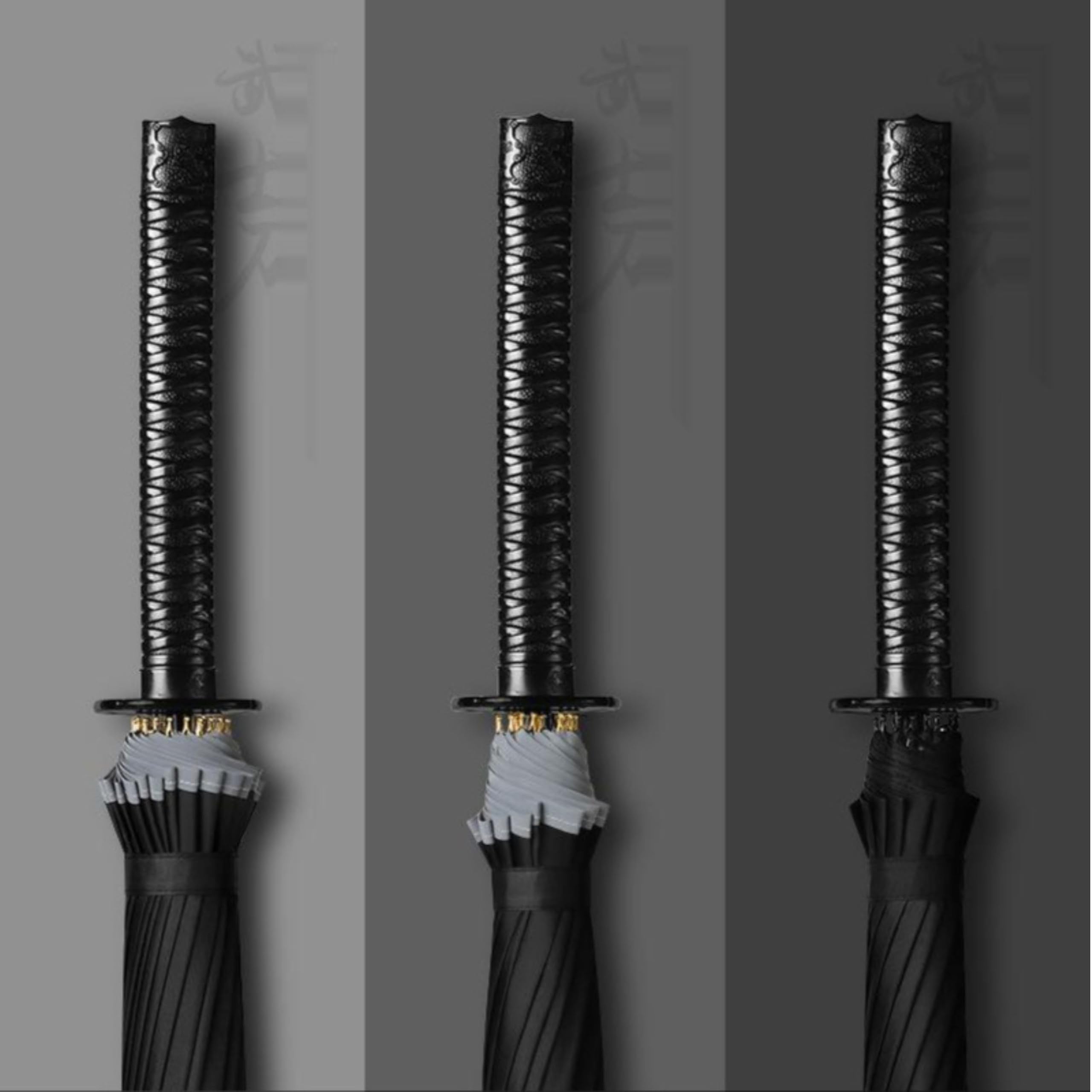 Katana Sword Umbrella - Japanese Samurai Style Windproof Semi-Automatic Umbrella with 24 Ribs - Perfect for Cosplay, Anime Conventions & Unique Birthday Gifts