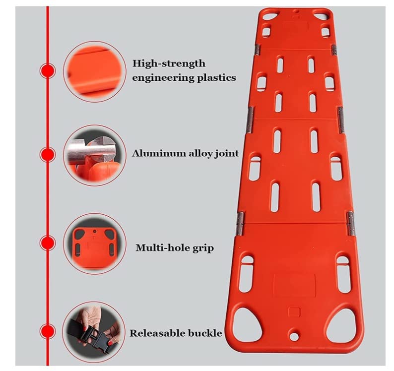 Foldable Emergency Rescue Stretcher - Portable Plastic Spine Board for First Aid, Outdoor & Disaster Relief | Lightweight & Durable for Camping, Hiking & Medical Use (Size A)