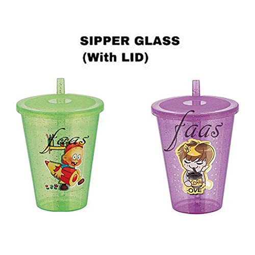 Faas Kids' Sippy Cup with Lid - Leak-Proof Spill-Proof Glass for Water, Milk & Juice - BPA-Free Travel & On-the-Go Drinkware (Pack of 2) - Perfect for Toddlers, Daycare, Car Rides & Outdoor Activities