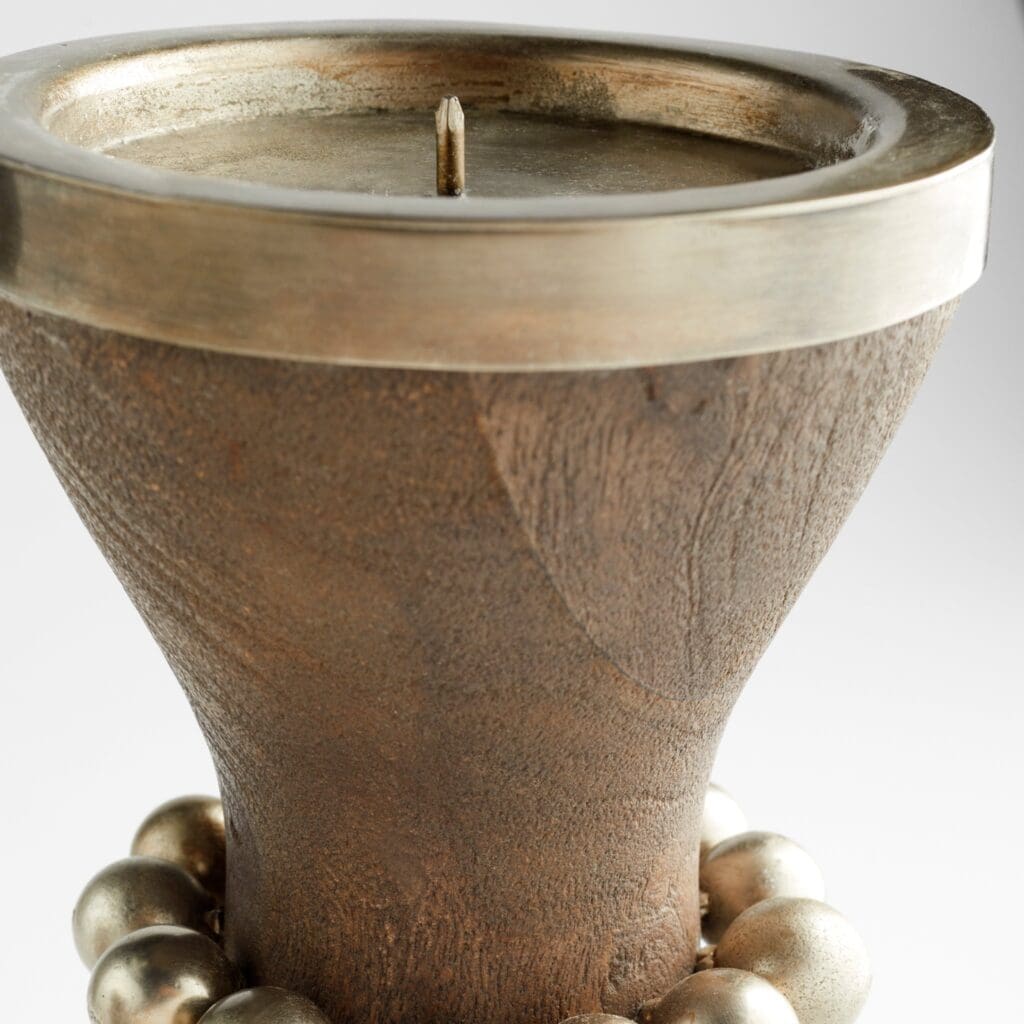 Cyan Design 11513 Parvati Candle Holder - Antique Silver Finish, Large Size for Elegant Home Decor & Table Centerpiece