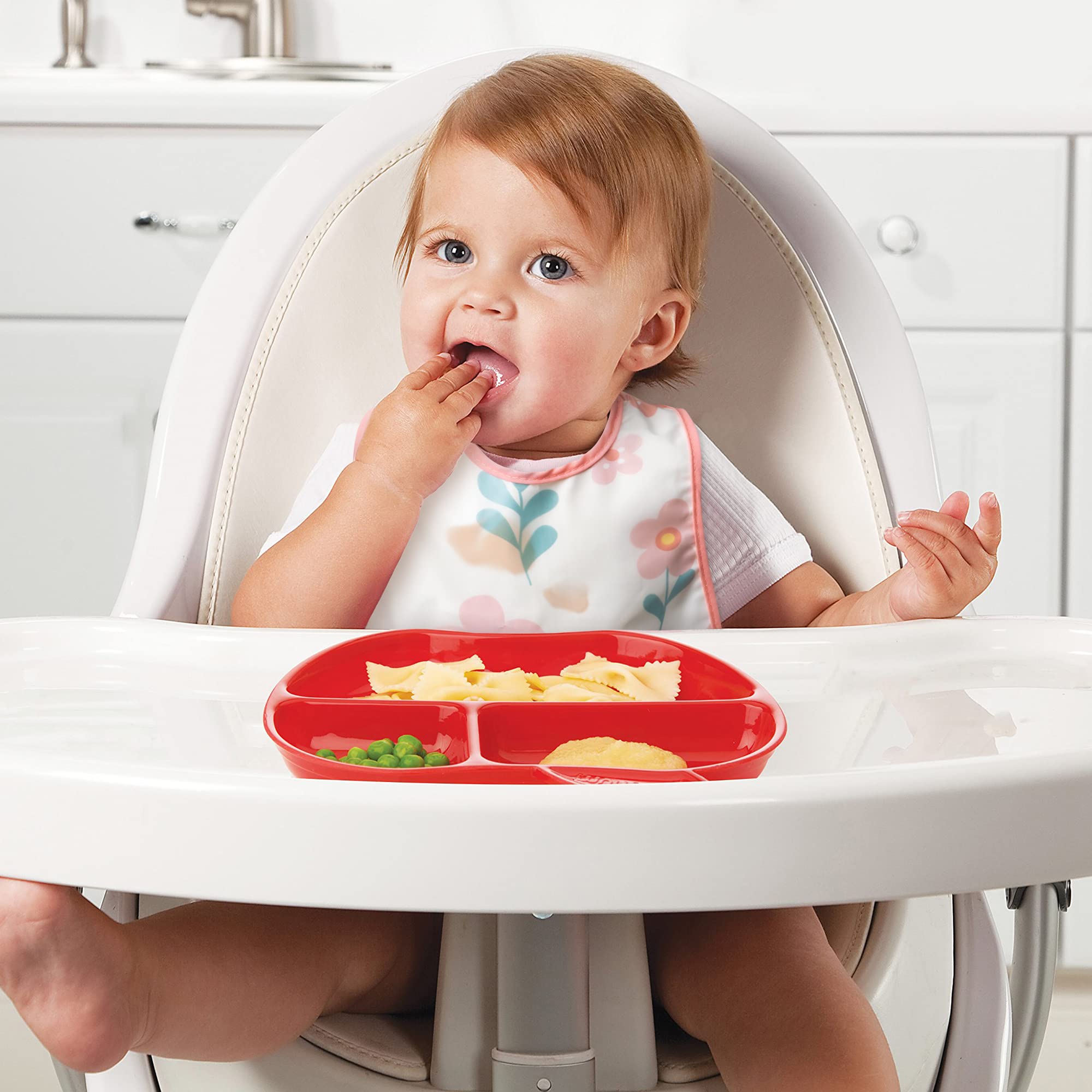 R HORSE 5Pcs Waterproof Baby Bibs Set with Crumb Catcher Pocket & Snap Button - Soft Toddler Feeding Bibs for 6-24 Months - Ideal for Mealtime, Travel & Daycare Use