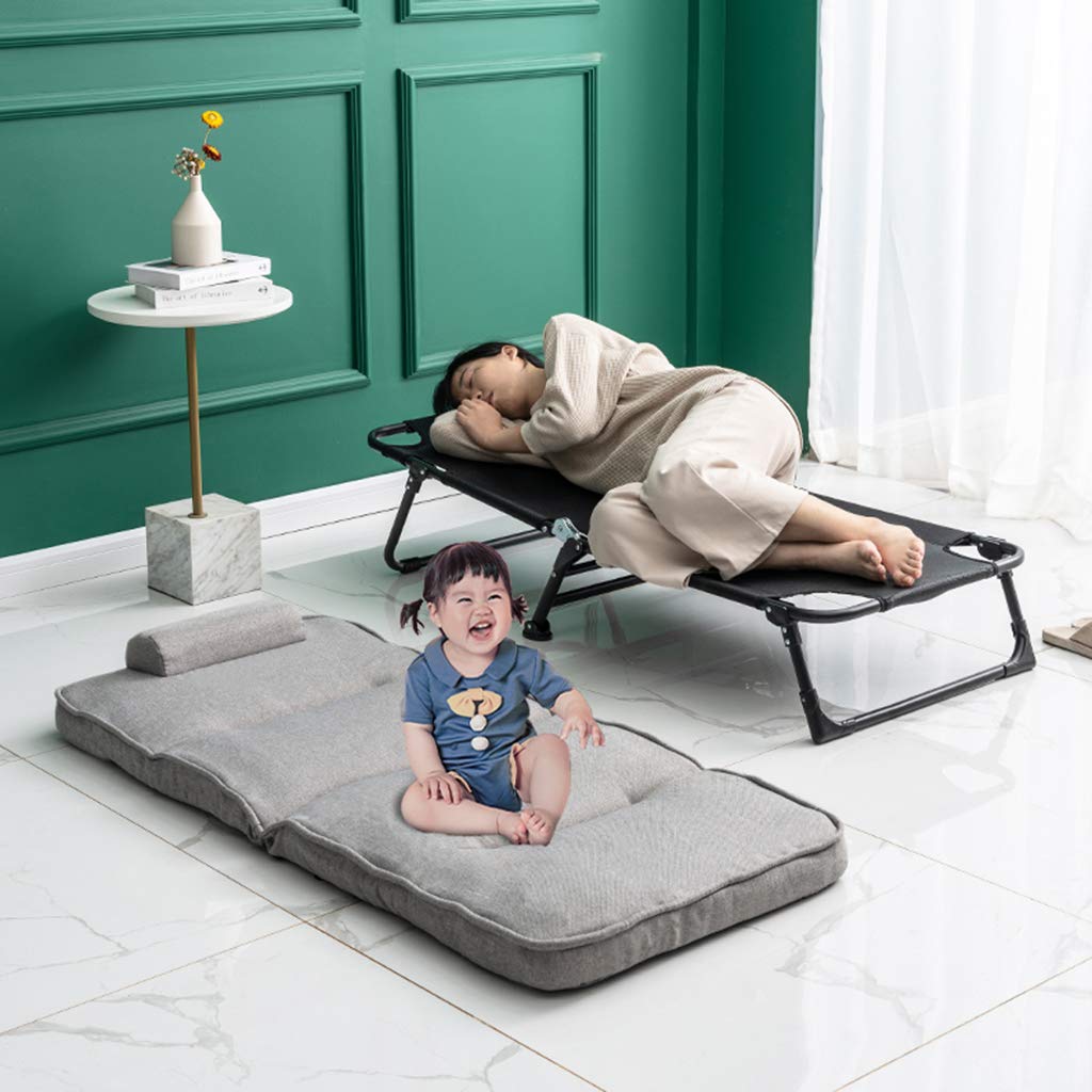 Portable Folding Chair - Lightweight Single Seat Sofa with Cotton Linen Fabric, Non-Slip Feet & Reinforced Steel Frame - Perfect for Camping, Beach, Picnics, and Outdoor Events