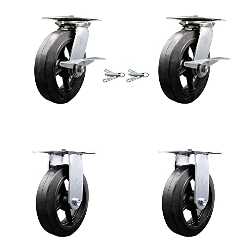 2 Swivel w/2 Brakes & 2 Swivel Locks - 2 Rigid