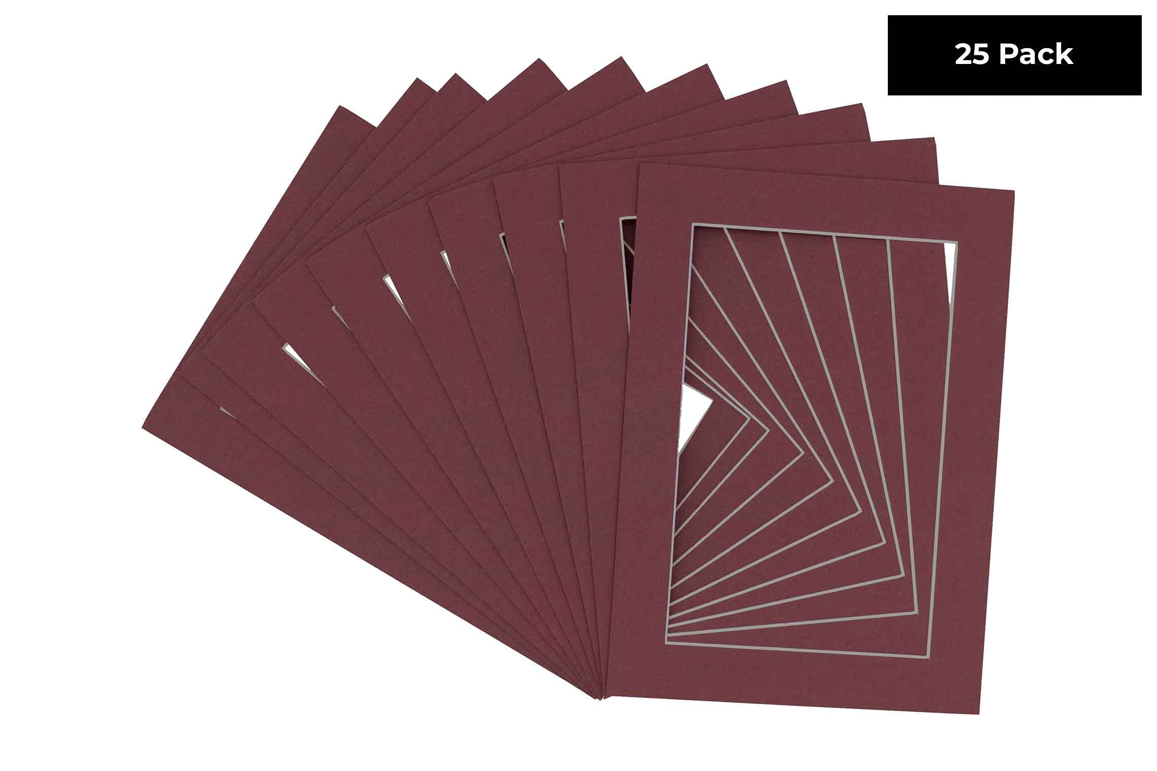 12x16 Inch Acid-Free Precut Maroon Picture Mat Board - Bevel Cut Display Mat for 8x12 Photos & Artwork - Fits 12x16 Inch Frames - Pack of 25 - Perfect for Home Decor, Gallery Displays & Photo Preservation