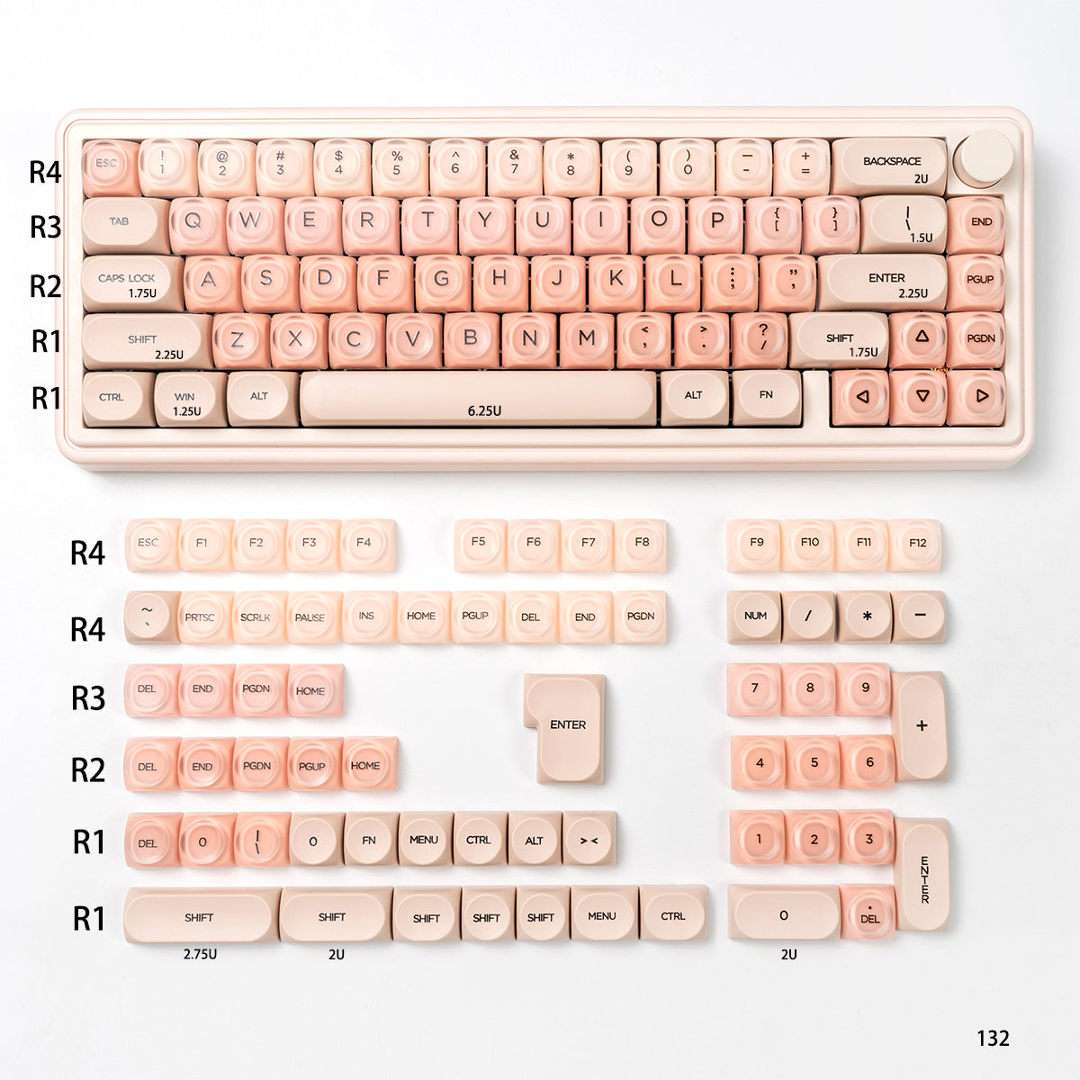 Custom PBT+PC Spherical Keycaps for Mechanical Keyboards - Cute Girl Theme, Hot Sublimation Design - Perfect for Gaming, Typing & Custom Keyboard Builds