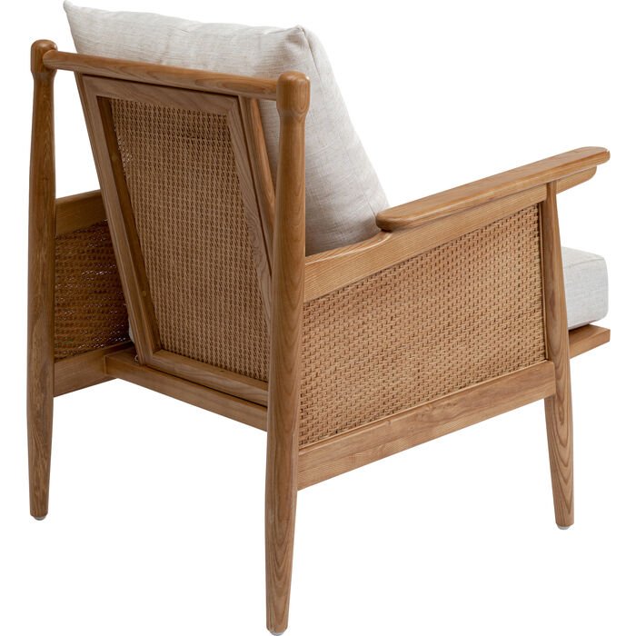 Kare Design Arm Chair Cane - Modern Wicker Accent Chair for Living Room, Bedroom & Patio - Comfortable Lounge Chair with Cane Weaving & Wooden Frame - Perfect for Relaxing, Reading & Decor