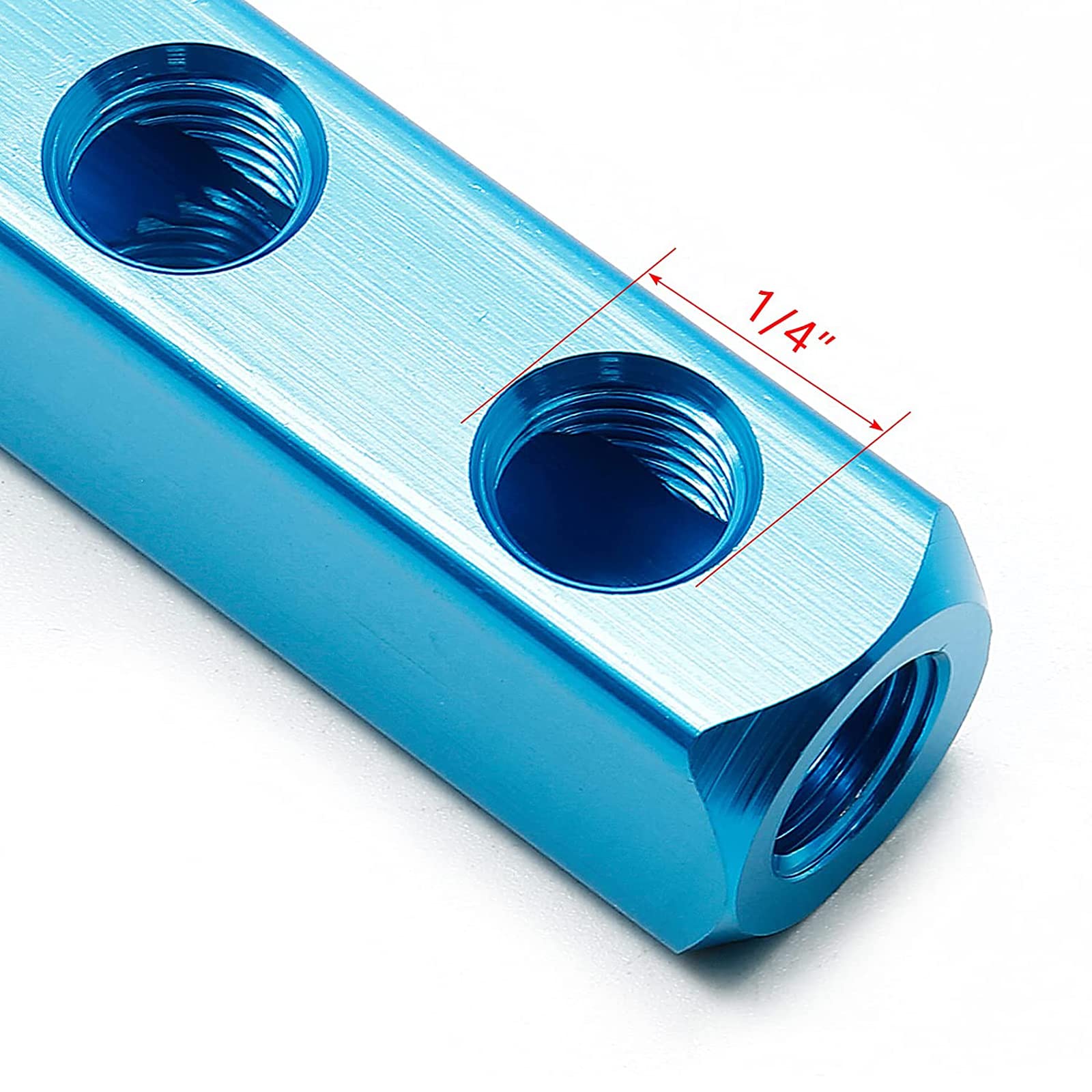 3 Way 6 Port Aluminum Manifold Block Splitter - 1/4