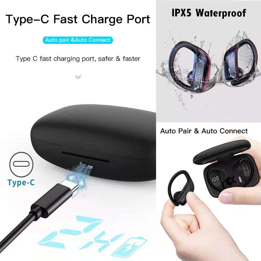 Wireless Sports Headphones Bluetooth Earbuds for Running, Gym & Workout - Sweatproof & Secure Fit Earphones for Athletes & Fitness Enthusiasts - Perfect for Jogging, Cycling & Training