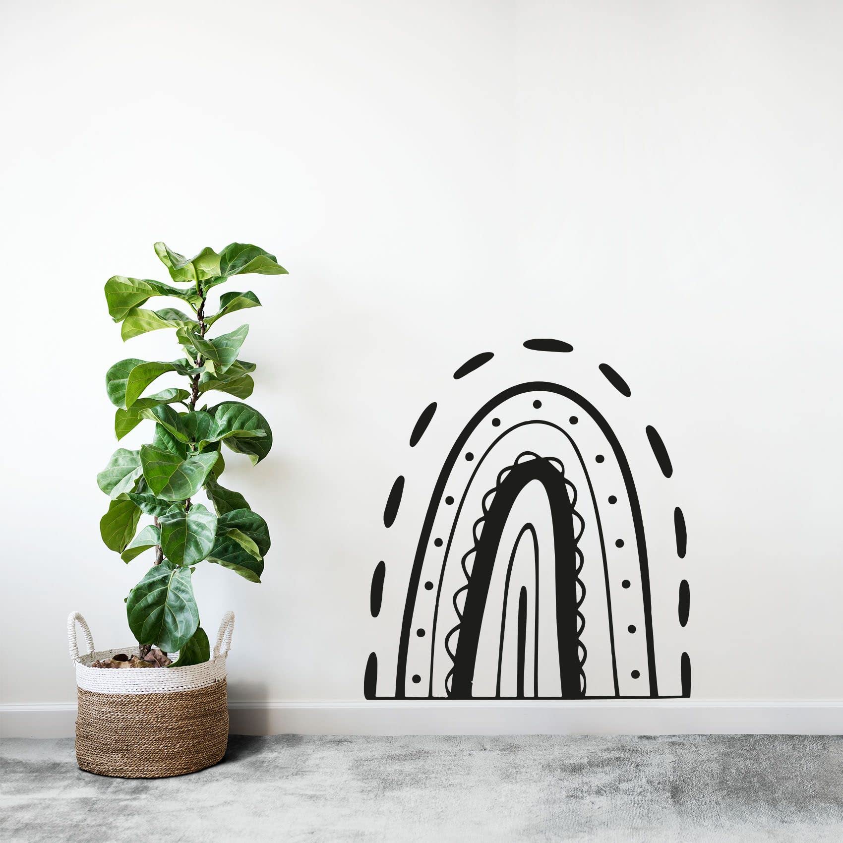 Bohemian Rainbow Arch Wall Decal - Modern Abstract Vinyl Sticker Art for Kids Room, Nursery, Bedroom Decor (10x8 Inch) | Fun Home Decoration, Accent Wall Art, Playroom & Dorm Decor