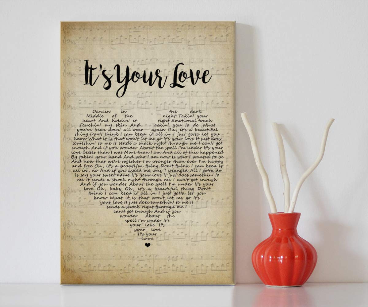 Love Song Lyrics Framed Canvas Print - 16x24 Wall Art for Home Decor