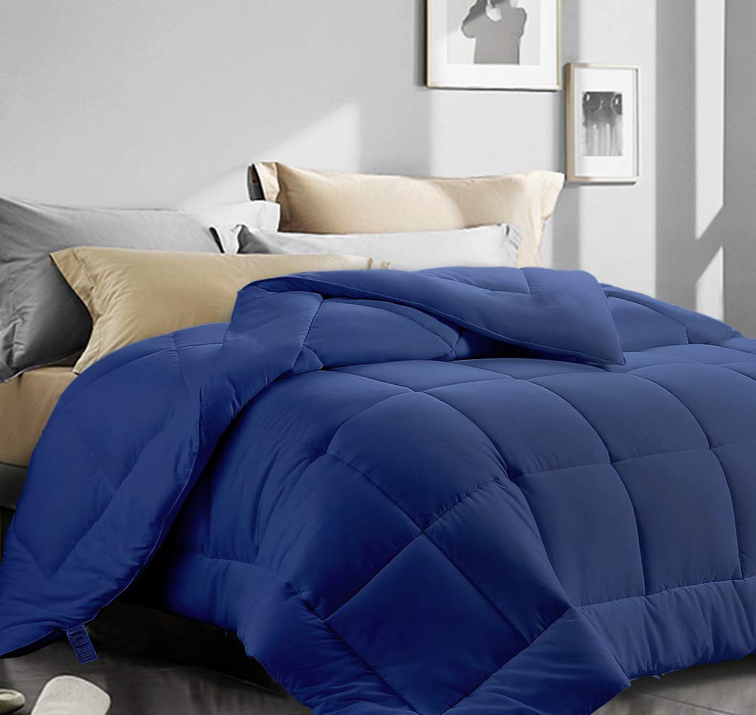 ASHOMELI King Size Cooling Comforter for Night Sweats - All Season Down Alternative Quilted Bedding with Corner Tabs (90