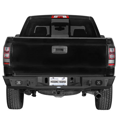 Hooke Road 2007-2018 GMC Sierra 1500 Rear Bumper with LED Spotlights - Heavy Duty Truck Bumper for Off-Roading & Towing Protection