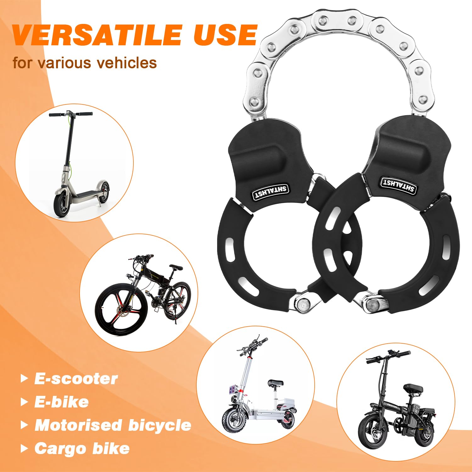 Heavy Duty Scooter Lock - Universal Anti-Theft Chain Lock with Keys for Electric Scooters, E-Bikes, Motorcycles, Segway Ninebot & NIU - Perfect for Commuting, Urban Travel and Outdoor Adventures