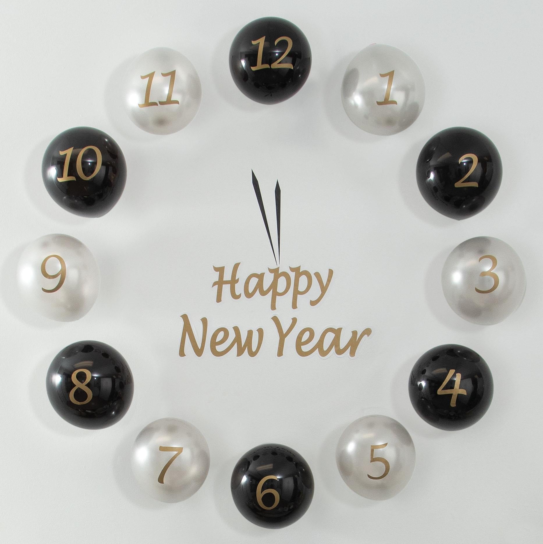 12-Piece New Year's Balloon Decor Kit - Party Balloons, Streamers & Confetti for NYE Celebrations, Birthday Parties & Home Decor