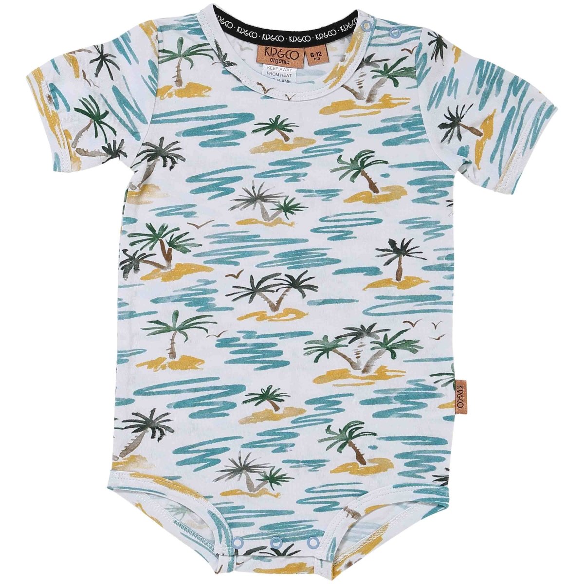 Castaway Organic Cotton Short Sleeve Baby Romper - Soft & Breathable Infant Jumpsuit for Playtime, Outings & Photo Shoots