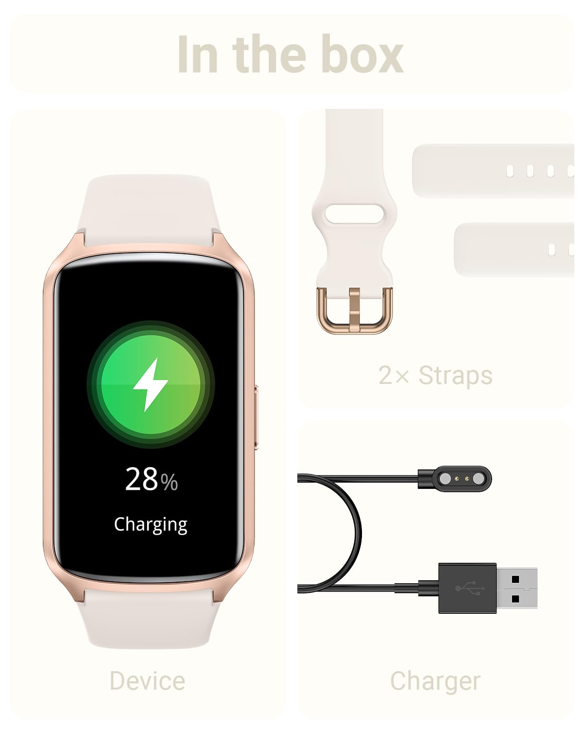 Premium Fitness Tracker with 24/7 Heart Rate, SpO2, Blood Pressure & Sleep Monitoring - 5ATM Waterproof Smart Watch with Step Counter, Calorie Burn & Activity Tracking (Includes S & L Bands) - Perfect for Gym, Running, Swimming & Daily Health Monitoring