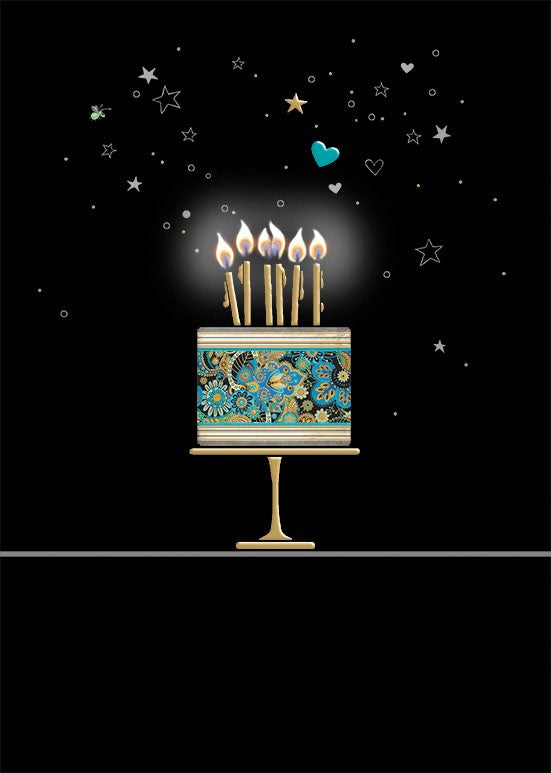 Bug Art Greeting Card - Blue Birthday Cake Design | Perfect for Birthdays, Anniversaries & Special Occasions