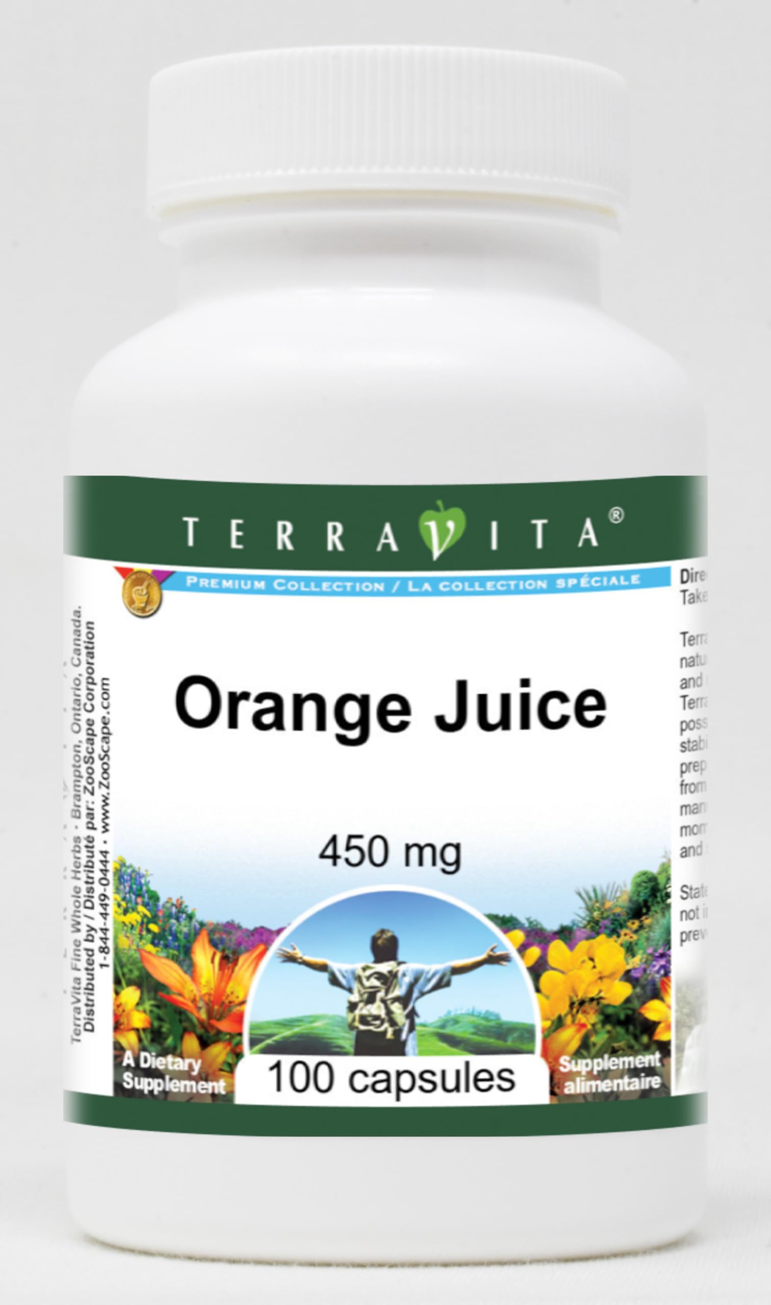 Orange Juice Extract 450mg (100 Capsules) - Immune Support & Antioxidant Boost - Natural Vitamin C Supplement for Daily Wellness & Energy