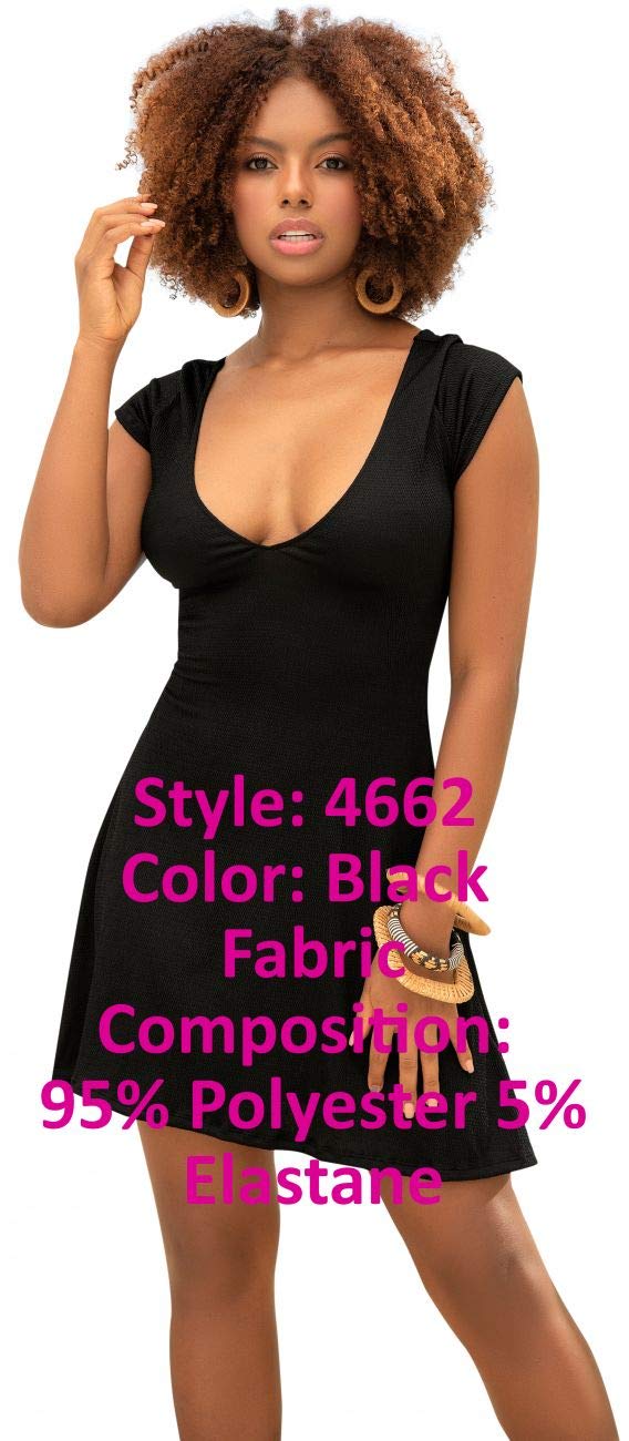 Women's Casual Short Sleeve Black Dress - Summer Flowy Mini Dress for Beach, Party & Everyday Wear