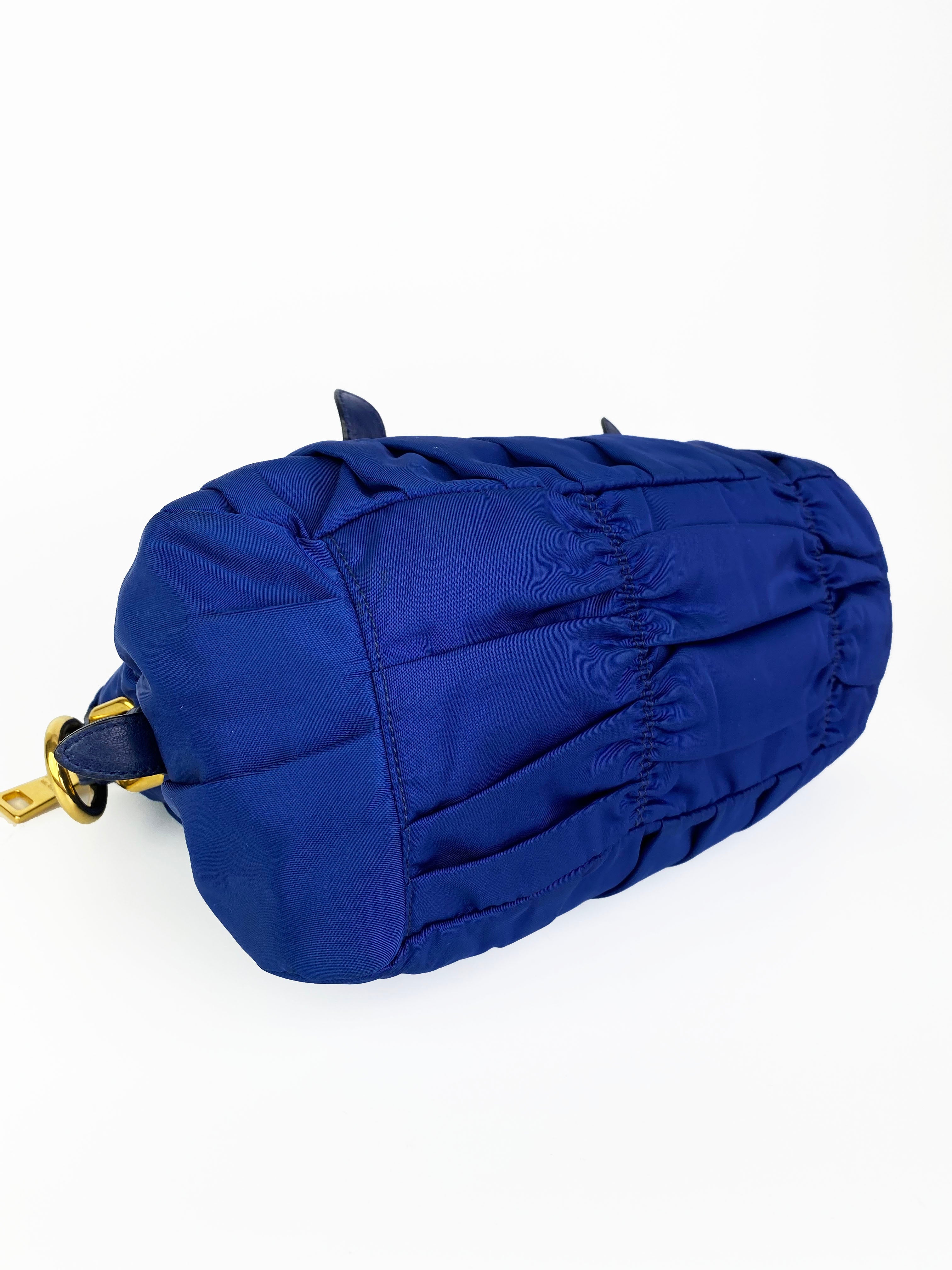 Prada Blue Nylon Tessuto Gaufre Bag - Luxury Designer Handbag for Women | Perfect for Work, Travel & Everyday Use