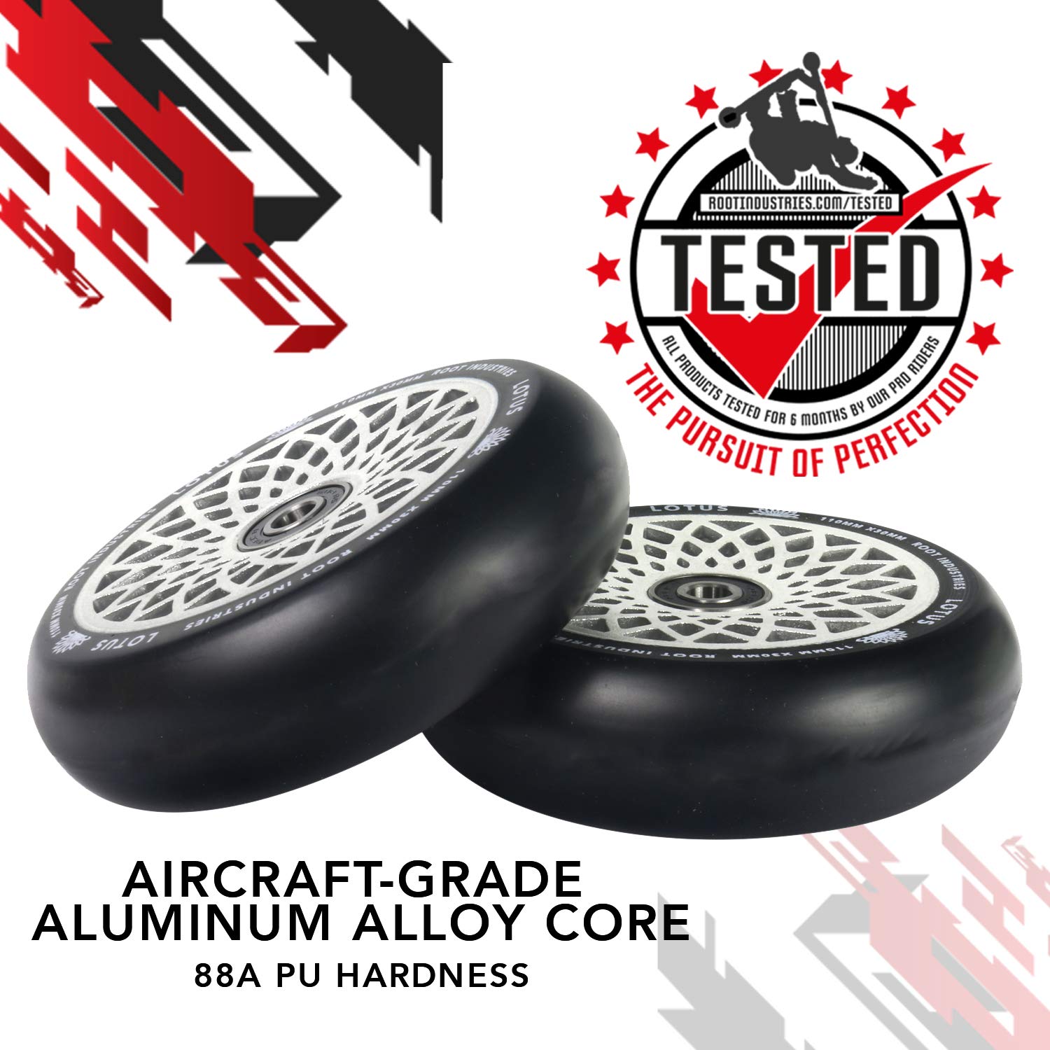 ROOT INDUSTRIES Lotus Wheels - 30mm Wide Skateboard Wheels for Smooth Riding | Perfect for Street Skating, Park Tricks & Longboard Cruising