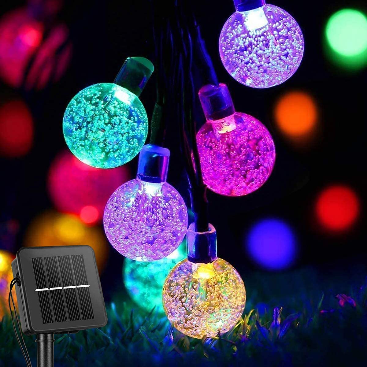 30 LED Solar String Lights 20ft Waterproof Outdoor Crystal Ball Fairy Lights for Garden, Patio, Christmas Decorations - Perfect for Backyard, Wedding, Party & Holiday Lighting