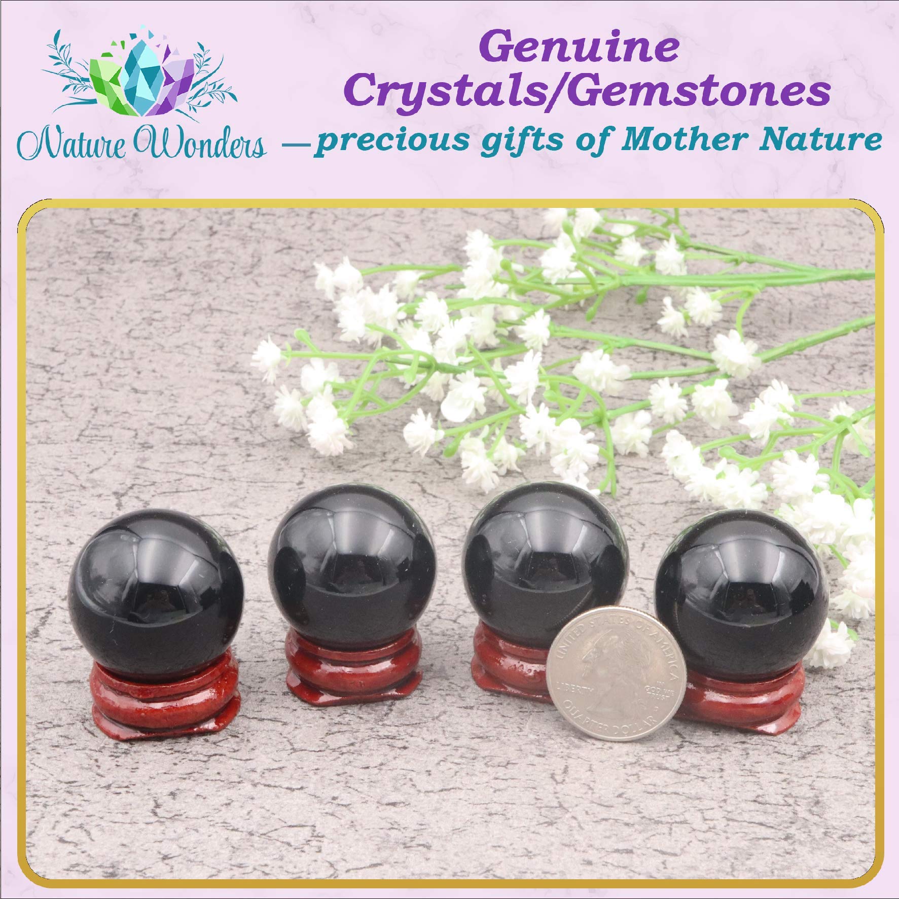 Black Obsidian Crystal Ball Set - 4 Pack 1.2