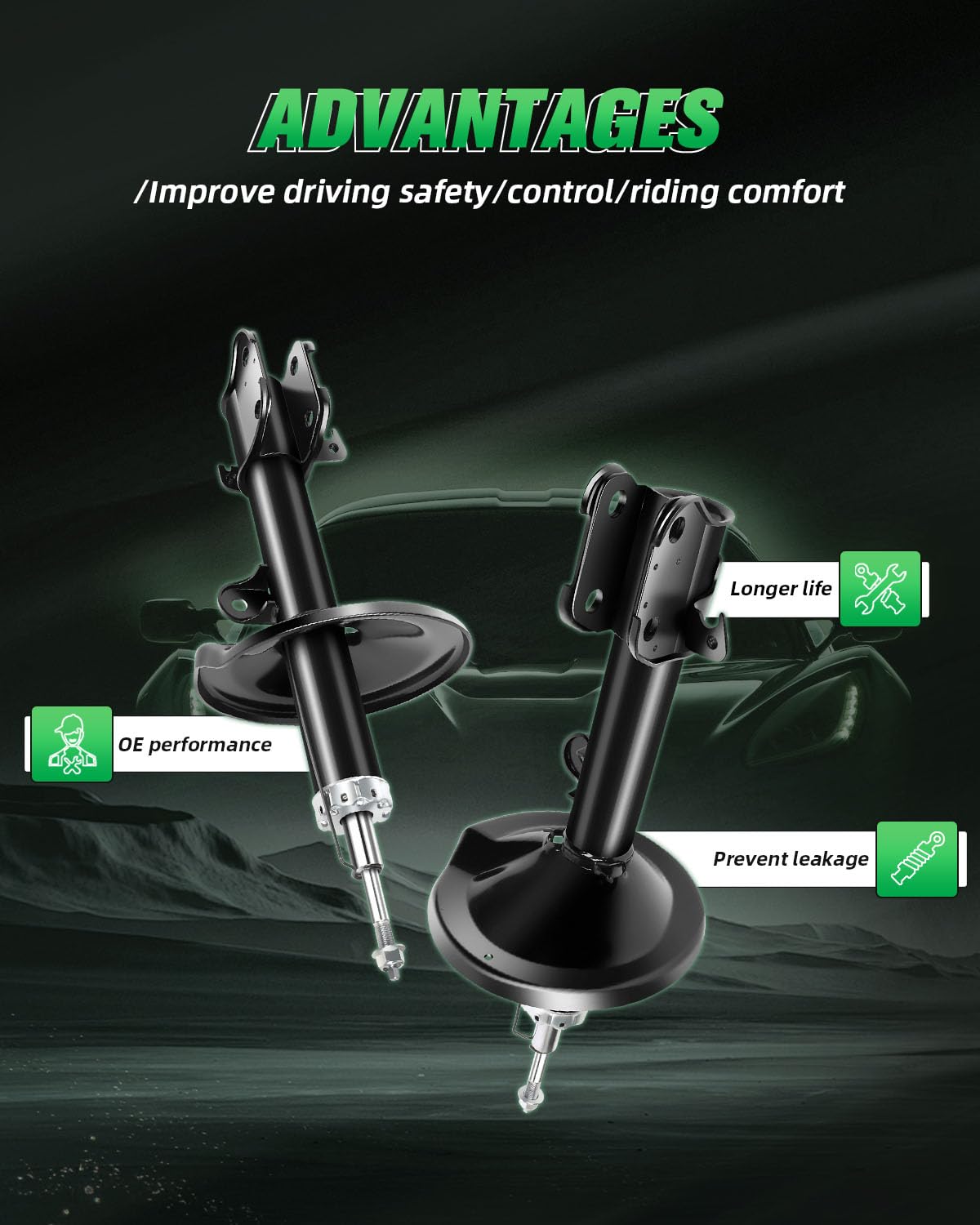 SCITOO 2PCS Front Shock Absorbers Struts Replacement for 2001-2002 Acura MDX & 2003-2008 Honda Pilot - 334364 334365 - Smooth Ride & Enhanced Suspension for Off-Road & City Driving