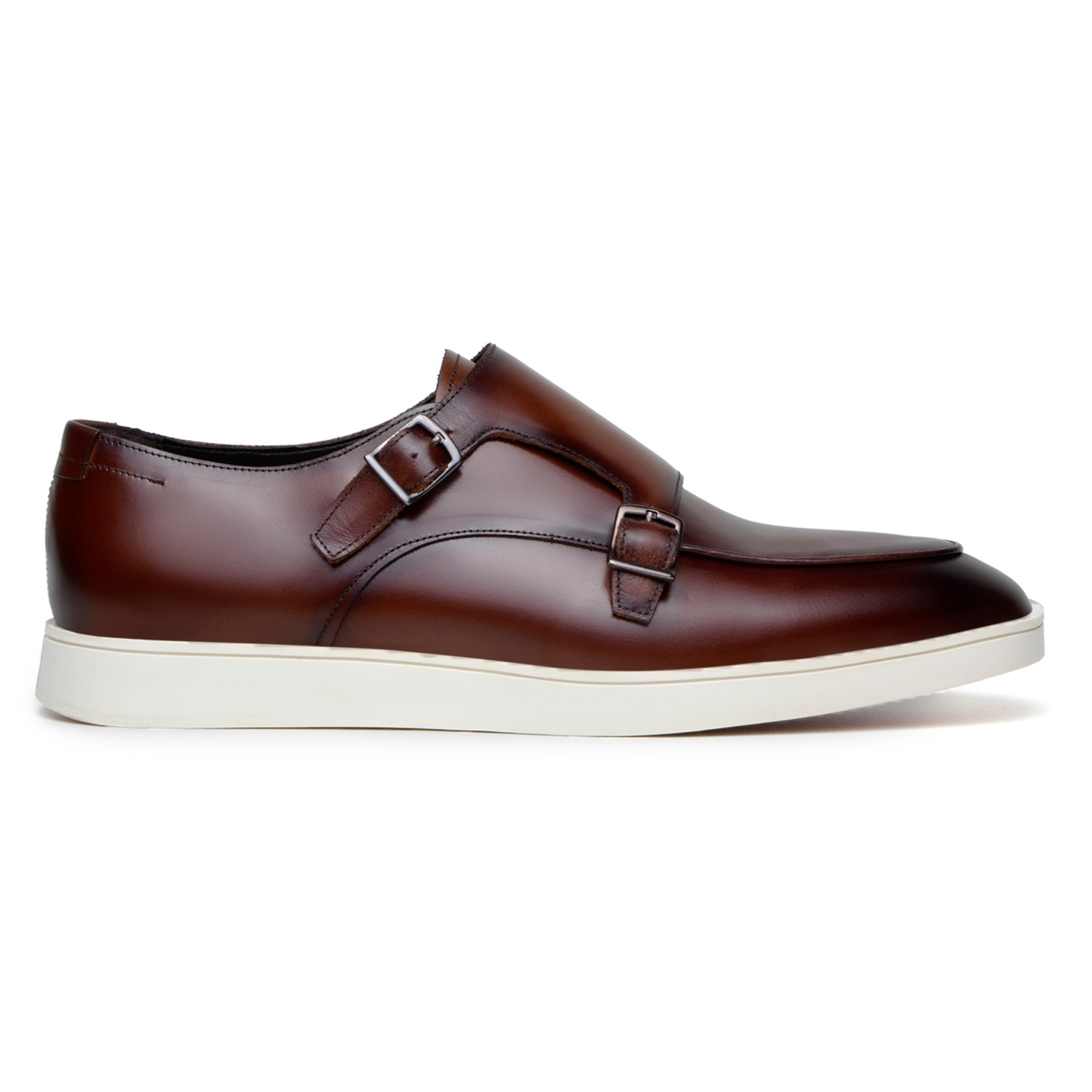Belvedere Marcio Hybrid Double Buckle Dress Shoes for Men - Cognac Brown Leather Oxford Business Casual Shoes - Perfect for Office, Weddings & Formal Events