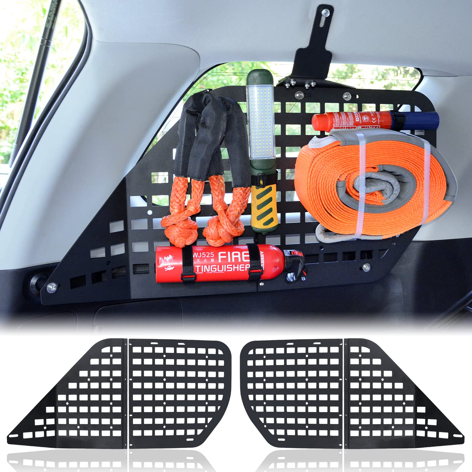 Toyota 4Runner 2010-2020 Rear Window Molle Panel - Modular Storage System with 10 Fastening Tapes | Perfect for Off-Road Gear Organization & Adventure Travel Accessories