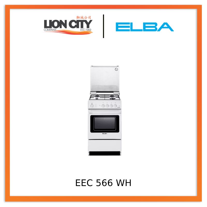 Elba EEC 566 WH 37L Freestanding Electric Oven Cooker - White | Compact Kitchen Appliance for Small Spaces, Apartments & Home Cooking