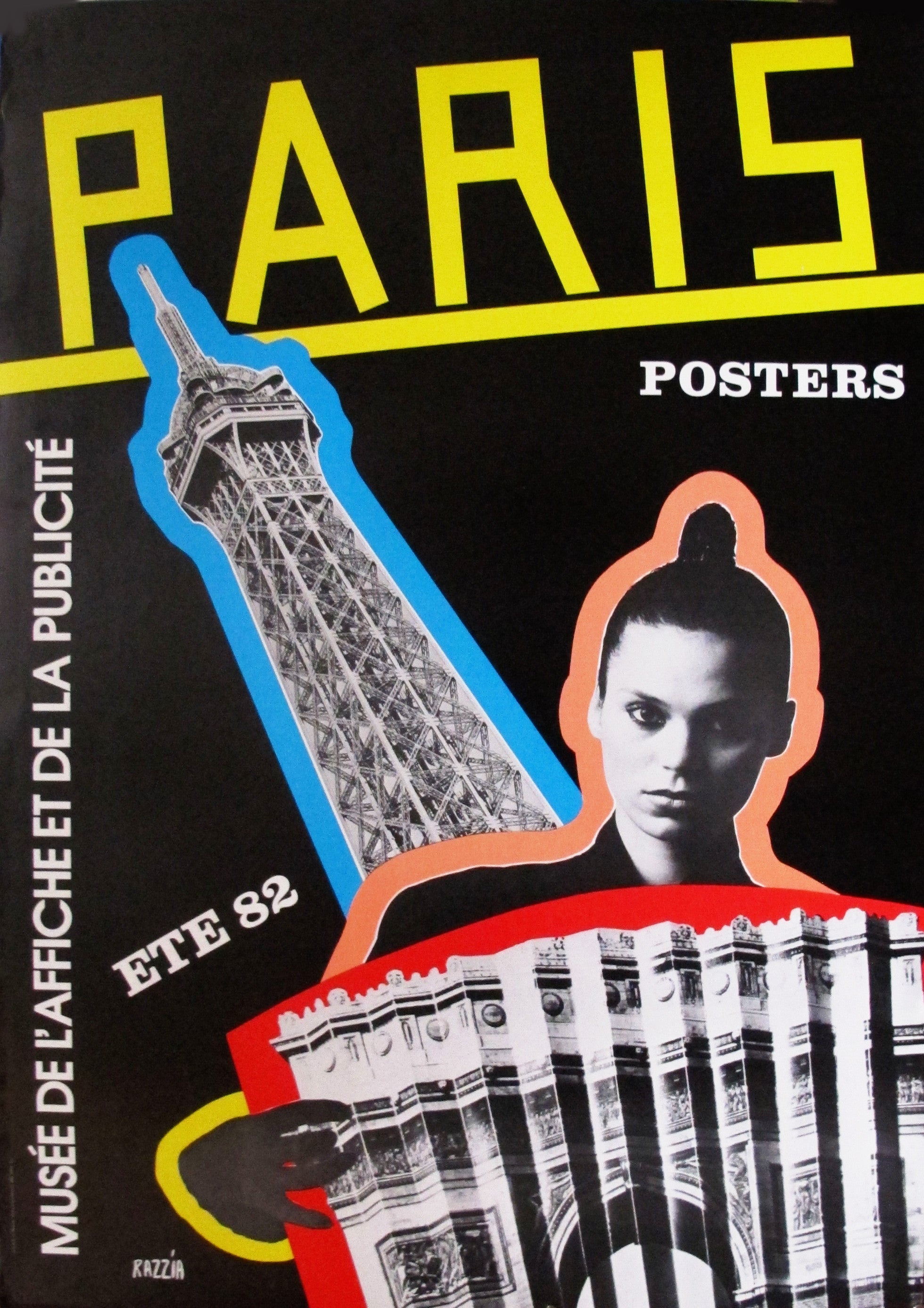 Vintage 1982 Razzia French Exhibition Poster - Paris Art Deco Wall Decor for Living Room, Office & Gallery (Large Size)
