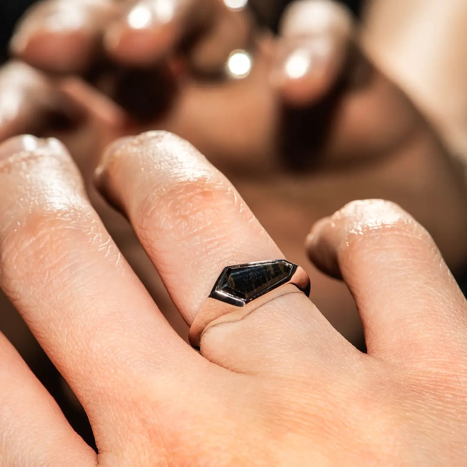 Unique Asymmetrical Falcon's Eye Gemstone Ring for Women – Elegant Bohemian Jewelry for Parties, Weddings & Everyday Wear