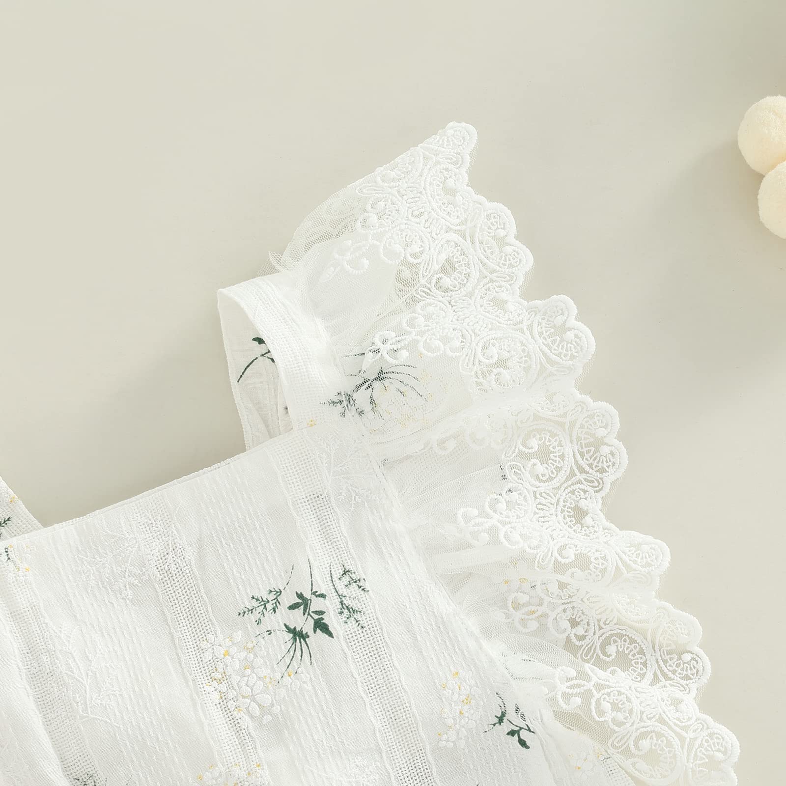 Newborn Baby Girl Romper Outfit - Lace Flutter Sleeve Floral Bodysuit One-Piece Summer Clothes | Perfect for Photoshoots, Parties & Everyday Wear