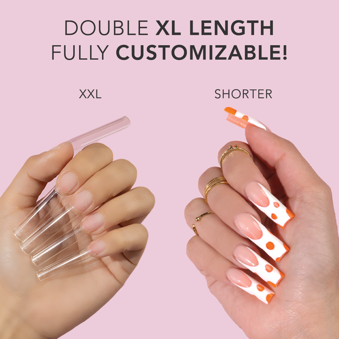 XXL Non-C Curve Coffin Nail Tips - Natural False Nails for Long-Lasting Manicures, Perfect for Special Occasions & Daily Wear