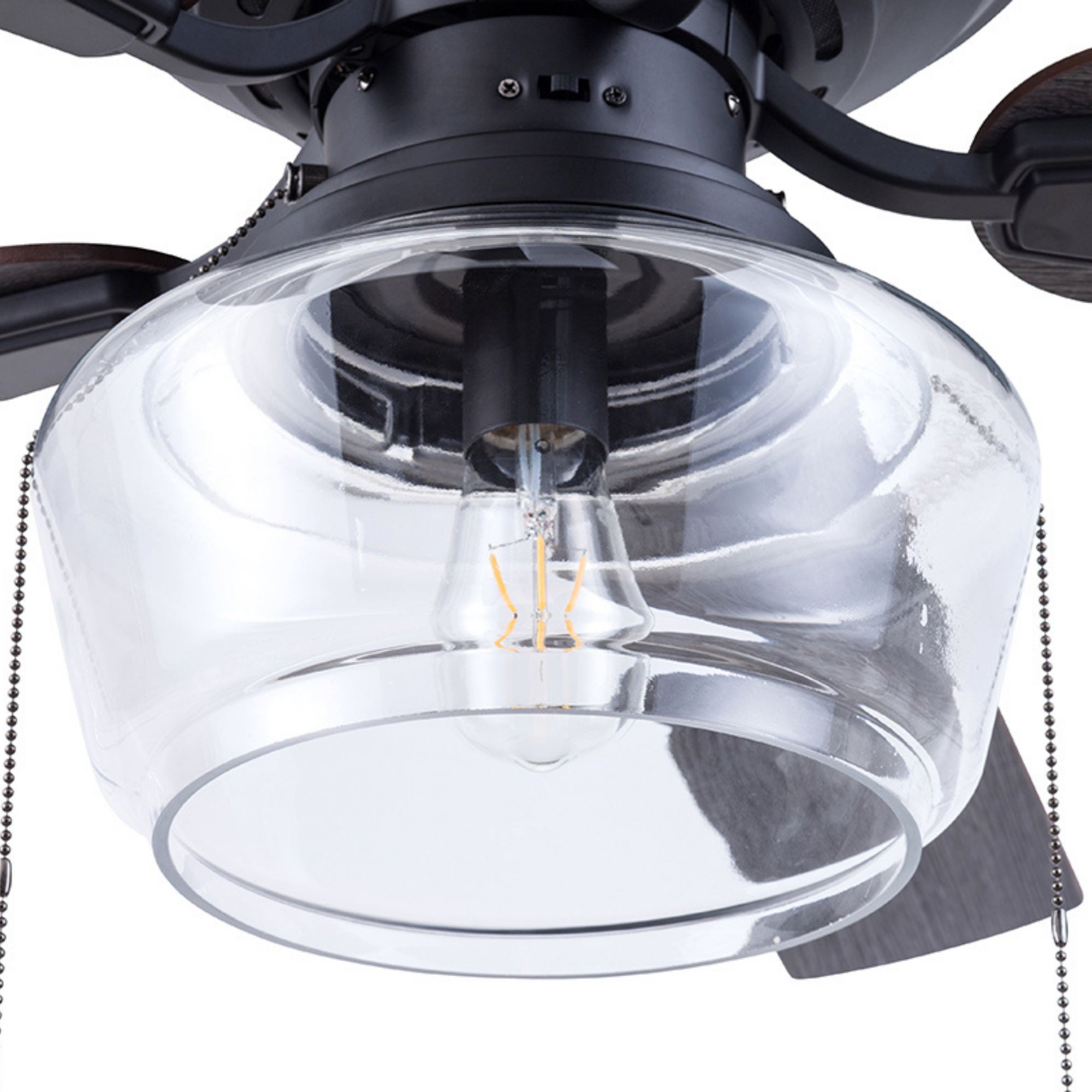52 Inch MaCenna Ceiling Fan with Pull Chain - Matte Black Finish, Quick Attach™ Technology - Perfect for Living Room, Bedroom & Office Cooling
