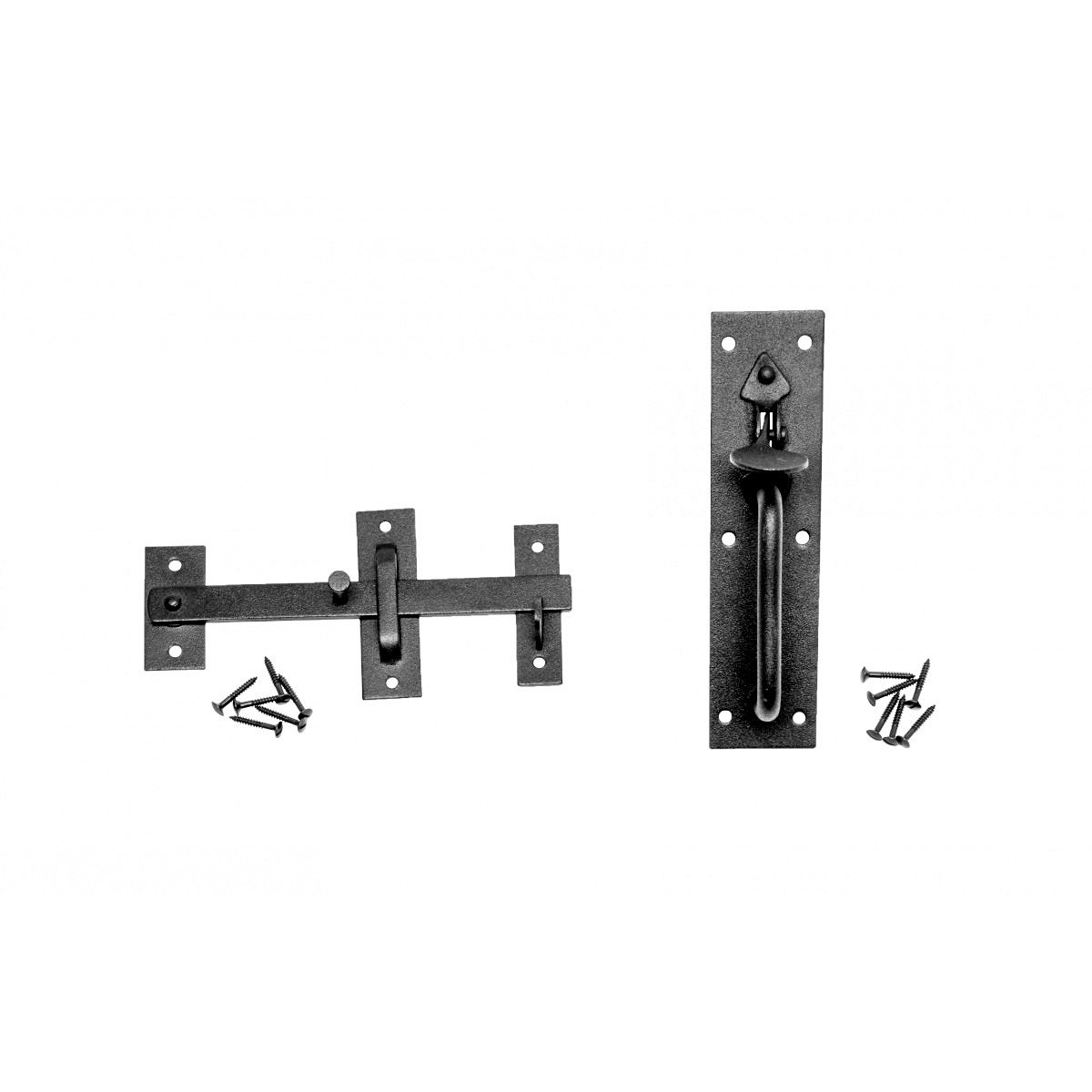 7 in. Black Iron Colonial Door Latch Lock - Two Sided Thumb Latch with Mounting Hardware for Interior/Exterior Doors | Vintage Style Home Renovation & Barn Door Hardware