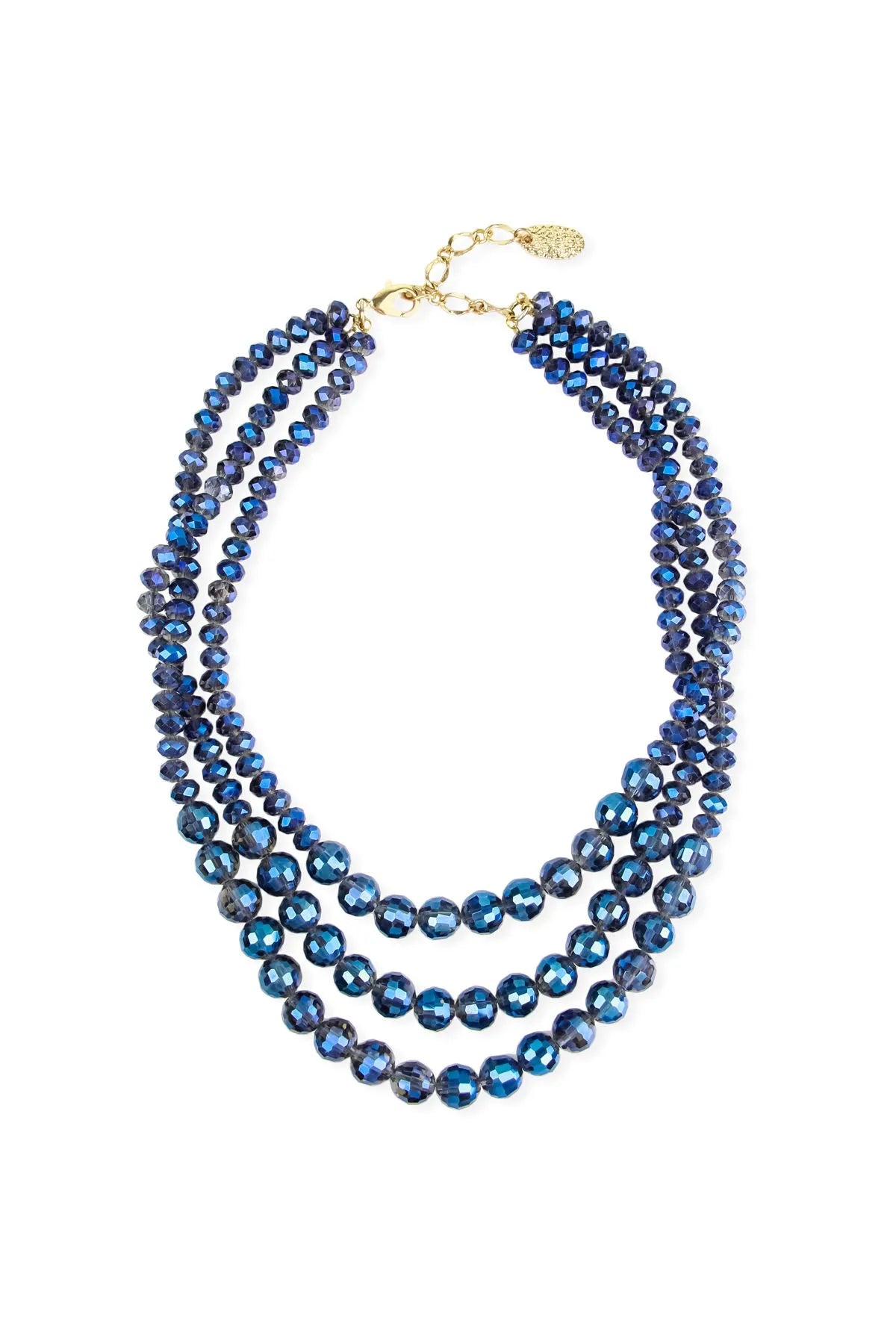 3 Tier Crystal Bead Necklace for Women - Elegant Layered Statement Jewelry for Party, Wedding & Evening Events