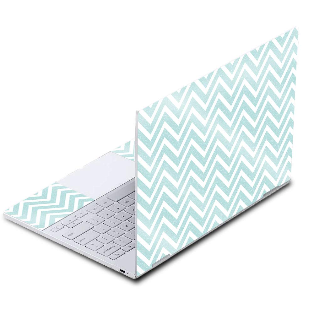 MightySkins Glossy Glitter Skin Cover for Google Pixelbook - Aqua Chevron Design | Protective Durable Scratch-Resistant Case | Easy to Apply & Remove | Made in USA | Perfect for School, Office & Travel Protection