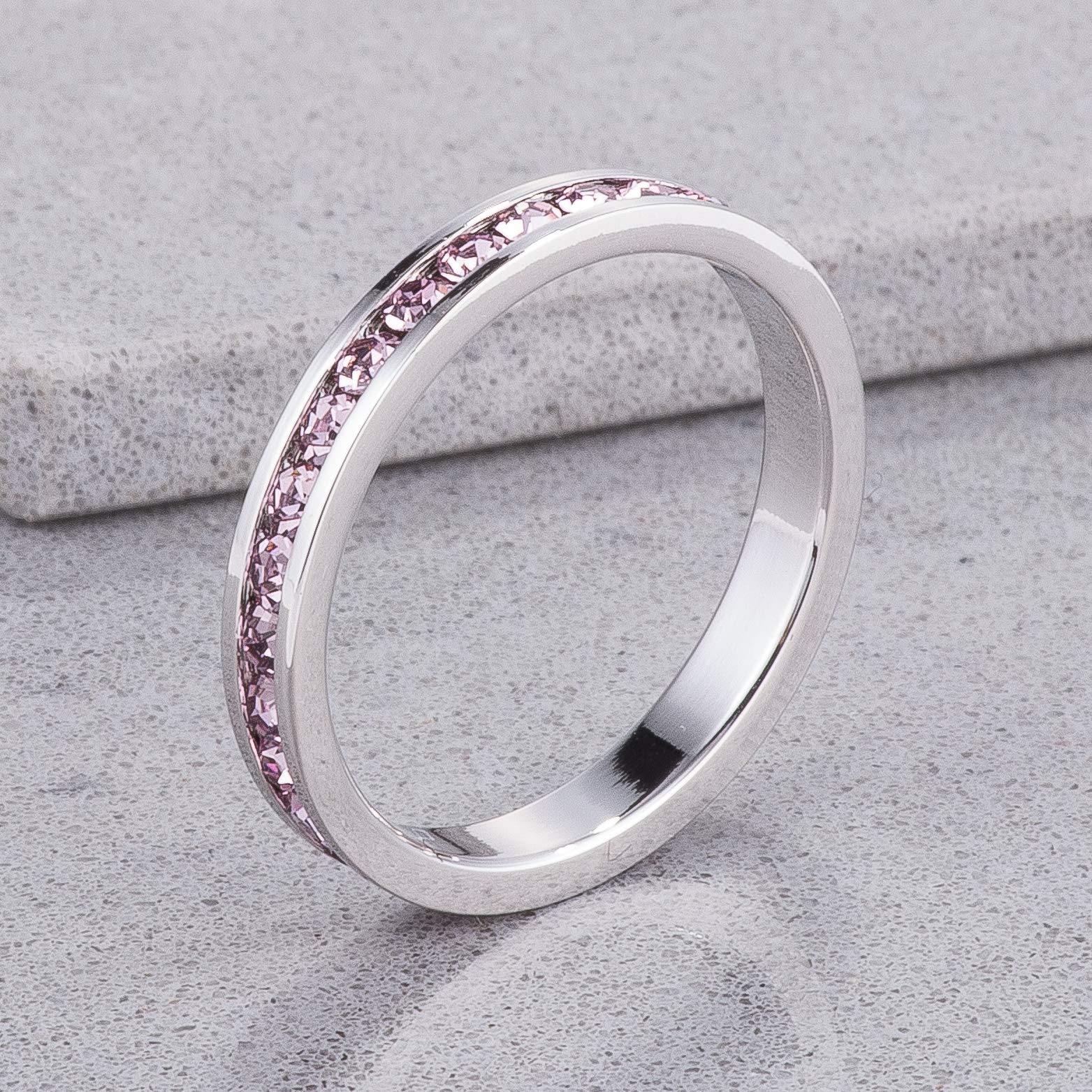 Elegant Swarovski Crystal Birthstone Stackable Eternity Rings for Women - Perfect for Anniversary Gifts, Mother's Day & Everyday Jewelry