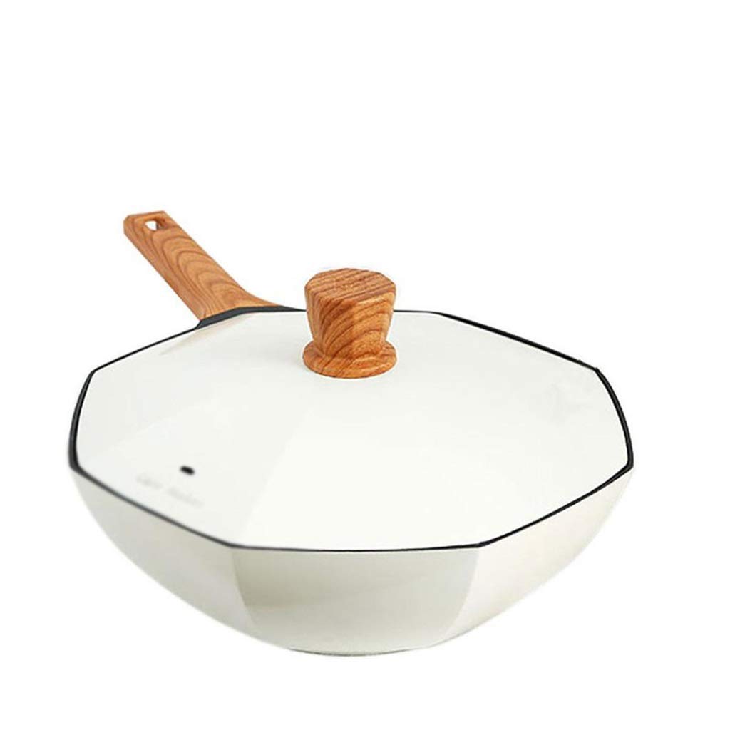 30cm Star Anise Wok Nonstick Smokeless Pan with Lid - Premium Inner Coating for Healthy Cooking | Perfect for Stir-Fry, Soup & Family Meals | Durable Induction Compatible Cookware