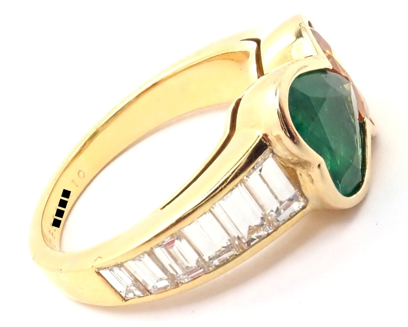 Authentic Van Cleef & Arpels 18k Gold Diamond Emerald Yellow Sapphire Ring - Luxury Jewelry for Women, Perfect for Weddings, Anniversaries & Special Occasions